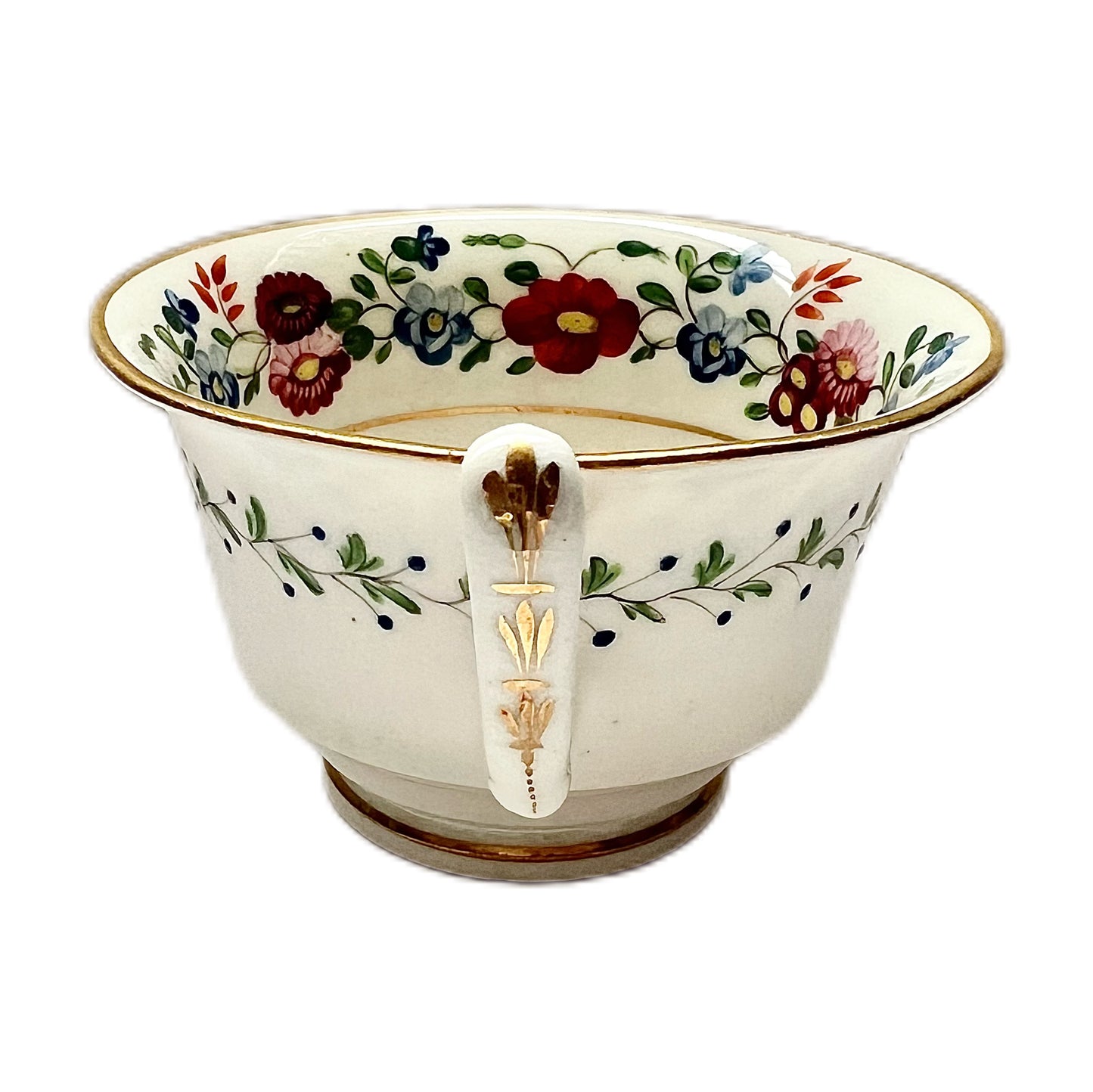 Beautiful early 19th century English Regency period porcelain floral and gilt teacup