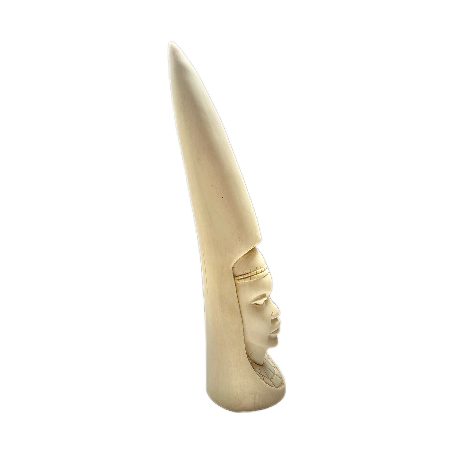 Vintage near antique carved African ivory tribal tusk