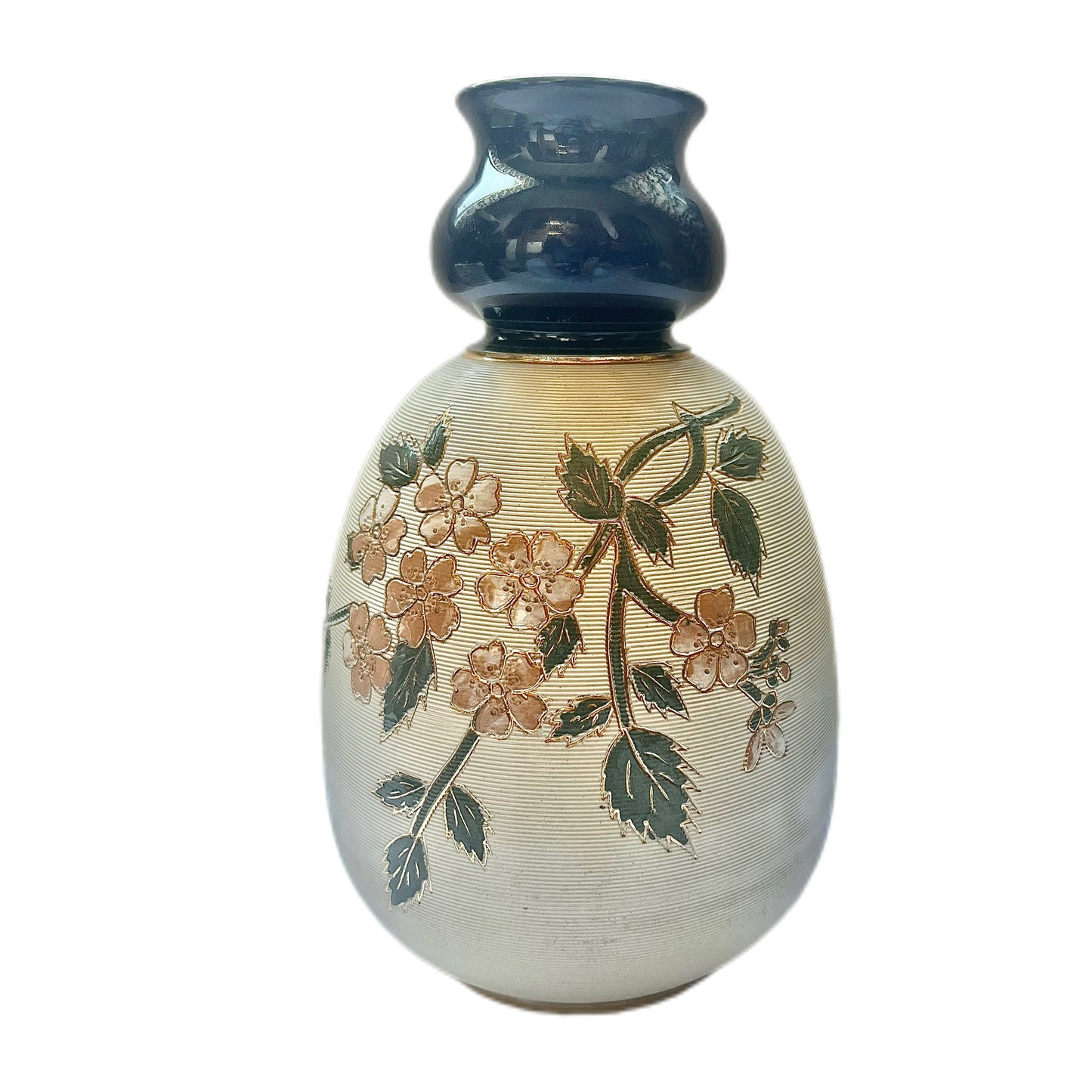 Jarrón de gres Art Nouveau con motivos florales, Langley Mill Pottery, Inglaterra