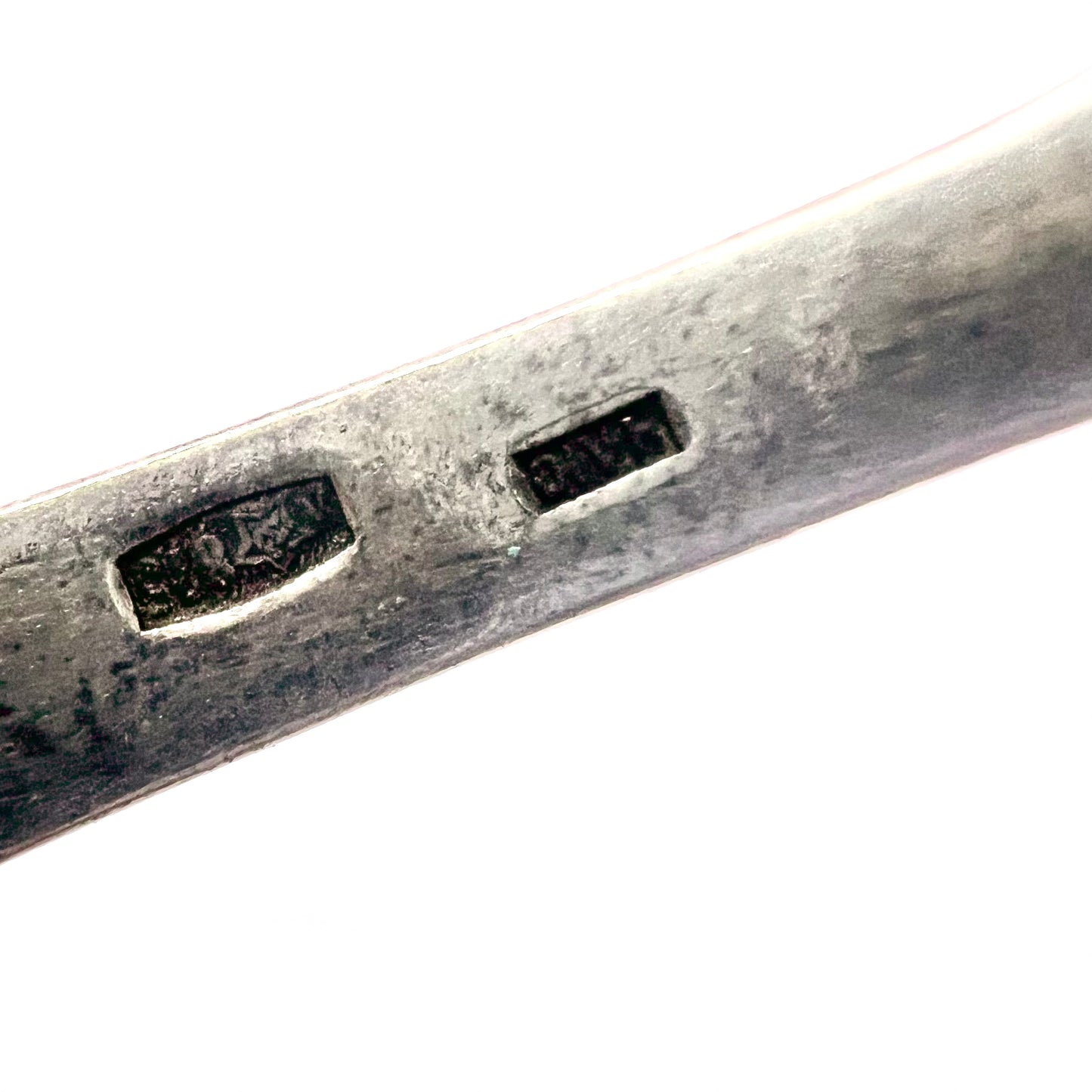 Set of 6 vintage Russian .875 silver and enamel tea spoons