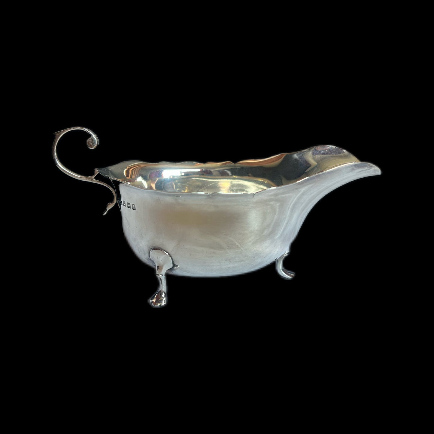 Antique Edward VII Asprey of London sterling silver sauce jug