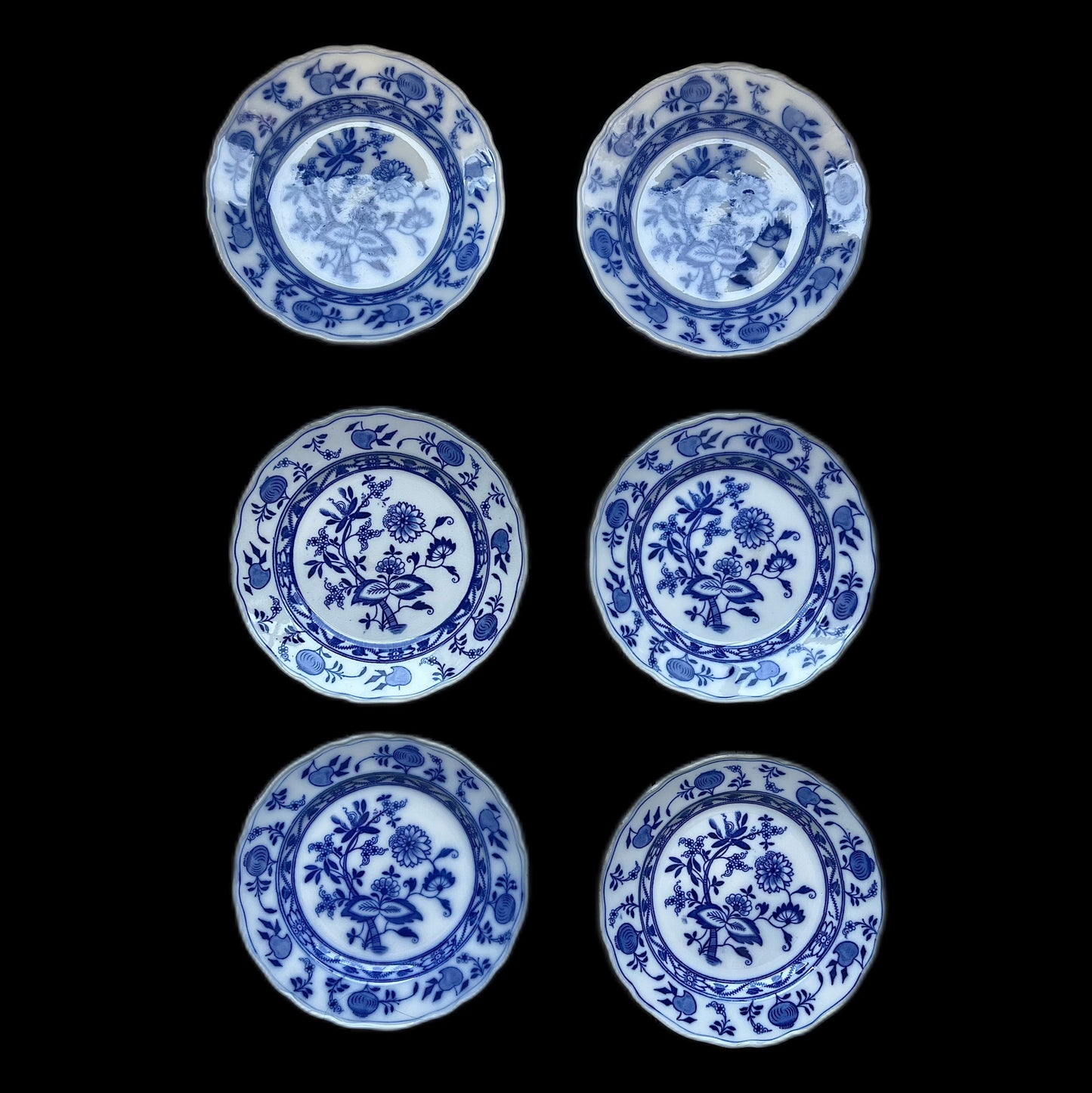 Hermoso plato de porcelana de transferencia azul y blanca de Cauldon con diseño de Meissen, circa 1862-1904