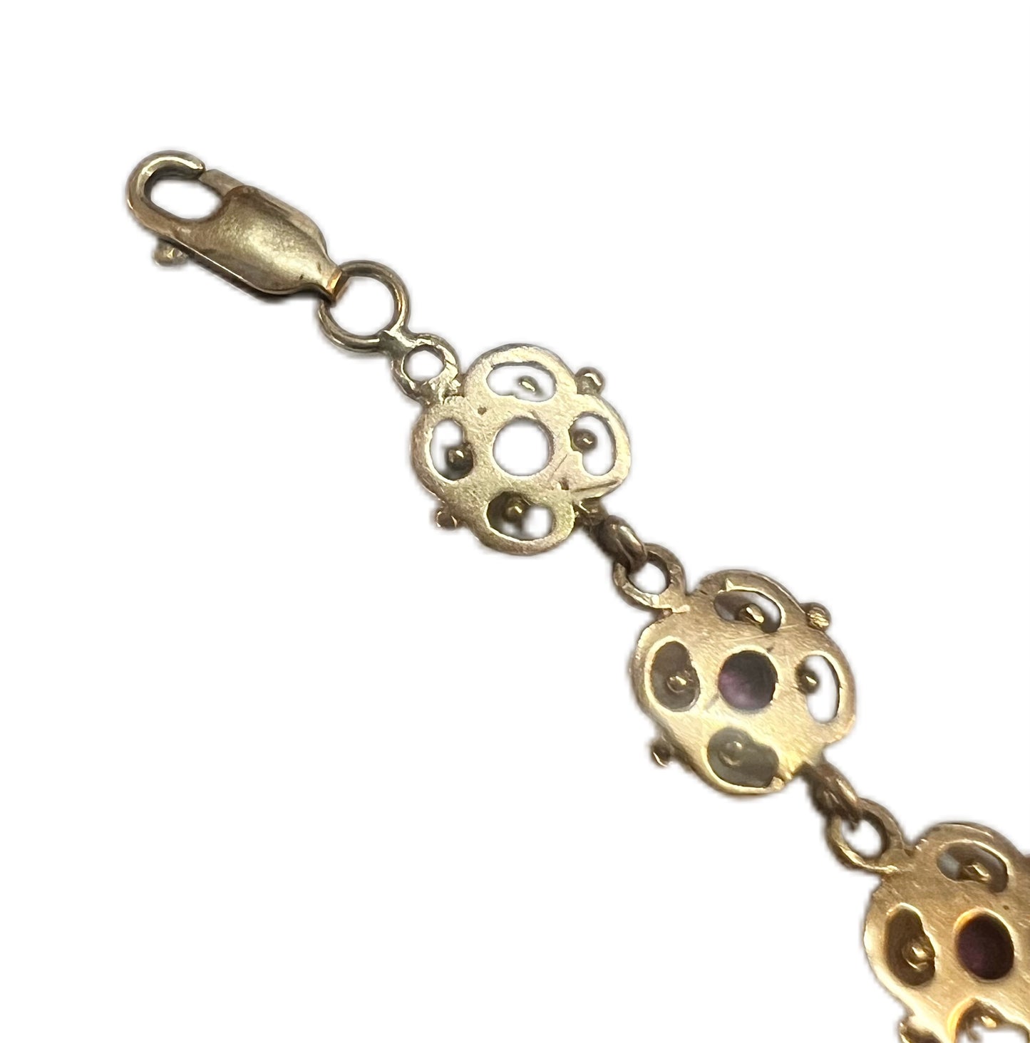 Vintage Edwardian style English 9 carat gold and ruby bracelet