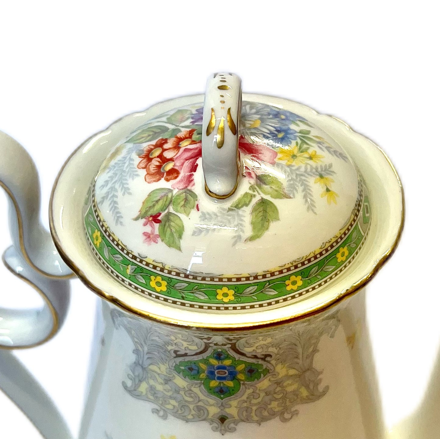 Vintage near Antique 1930s Shelley England “Georgian” pattern coffee pot