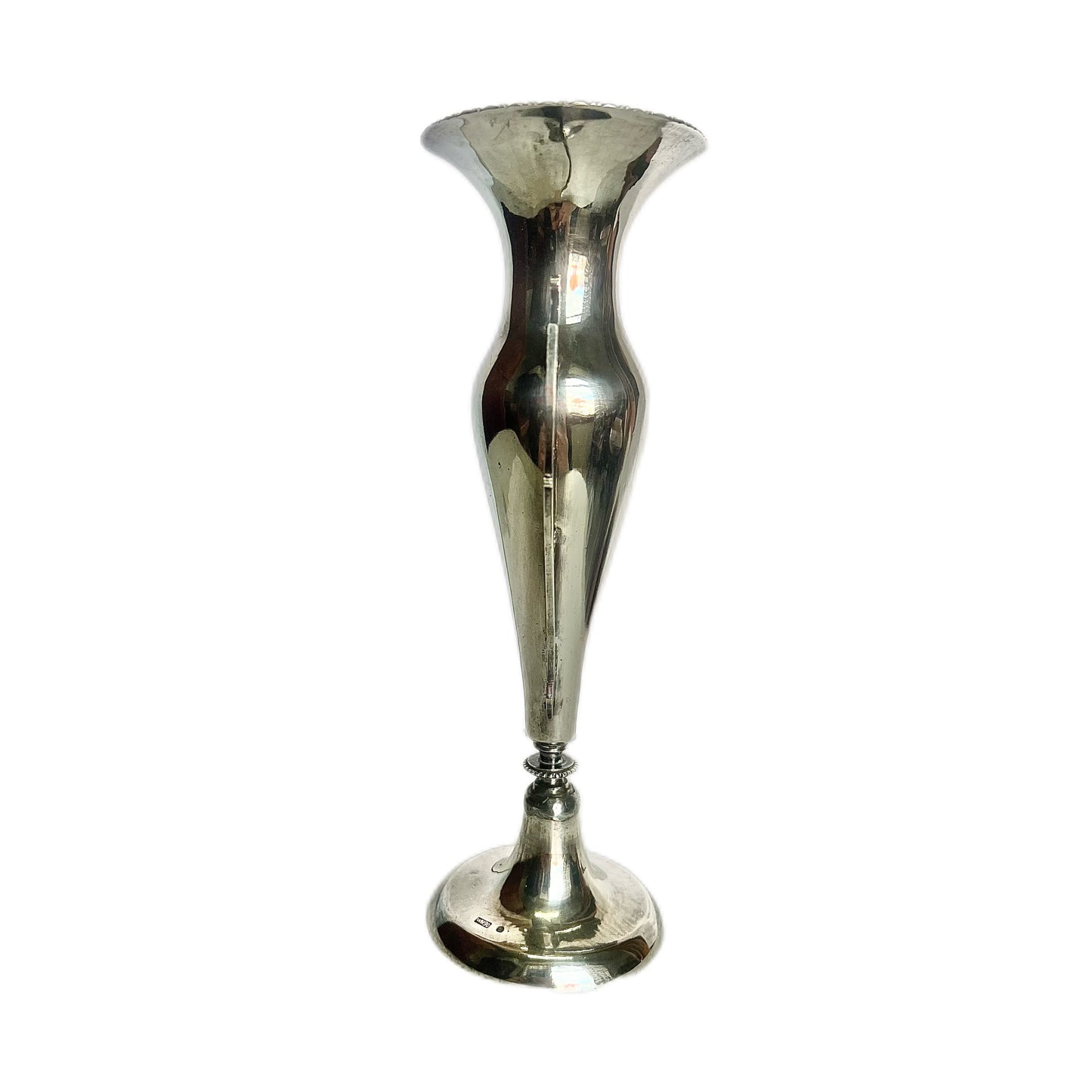 Antique Wang Hing neoclassical Chinese export silver posy vase