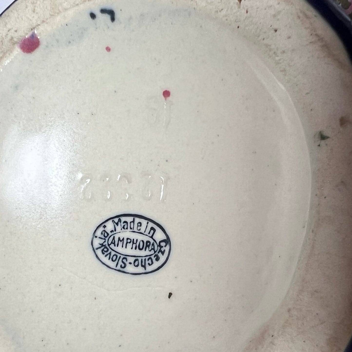 Vintage, possibly antique Czech Amphora pitcher circa 1919 to 1945