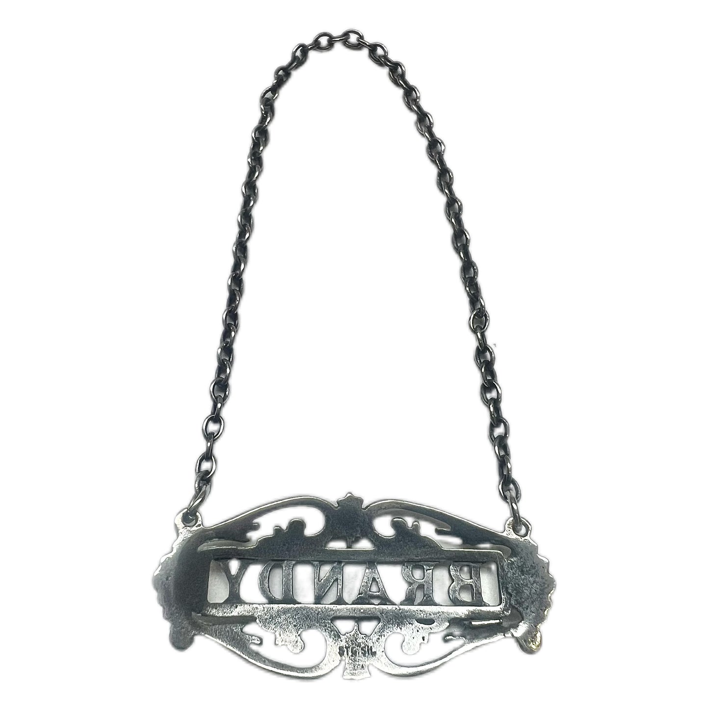 Stunning vintage possibly antique Australian sterling silver Brandy liquor ticket