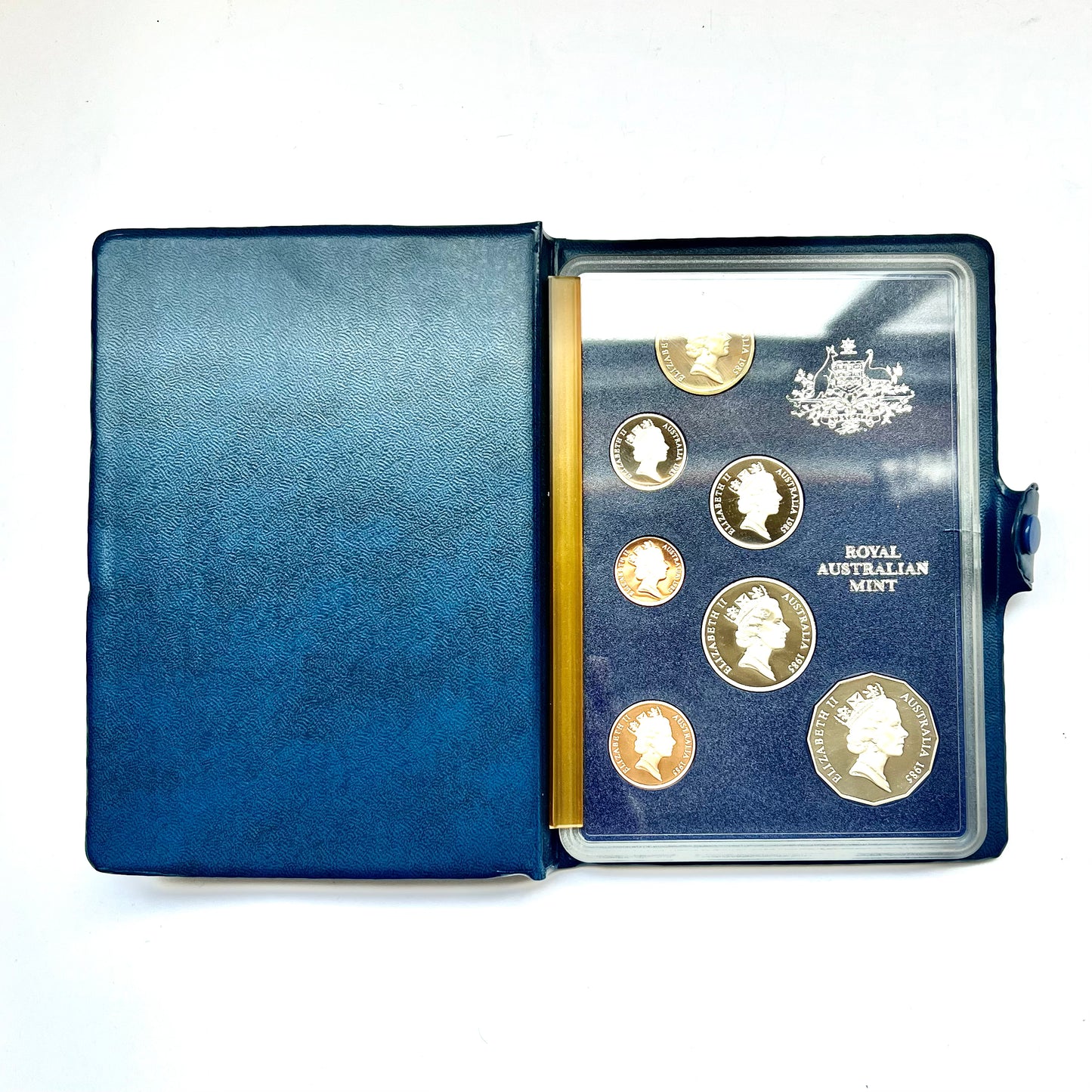 Juego de monedas de prueba australianas de 1985, emitidas por la Real Casa de la Moneda de Australia.