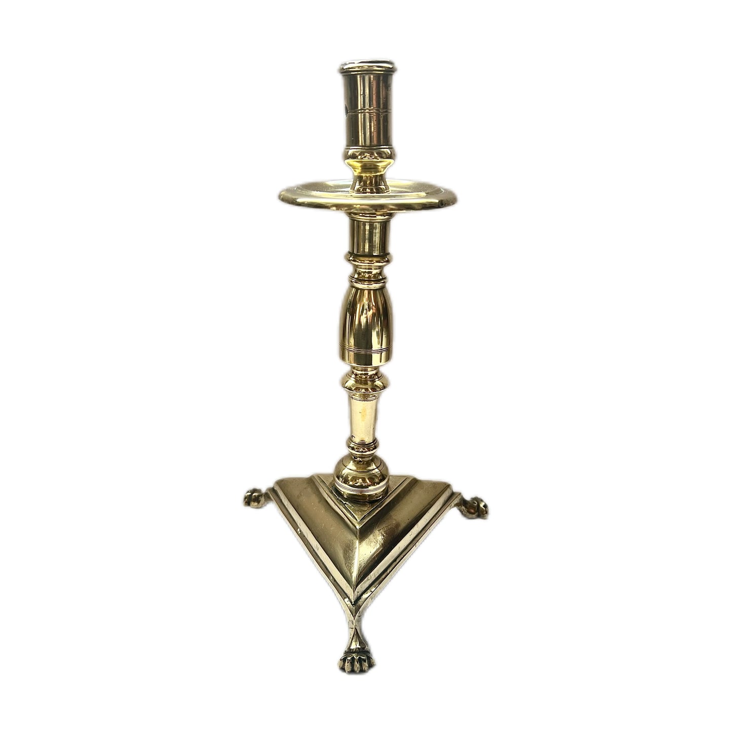 Antique late Georgian to Regency Period English Brass Candlestick