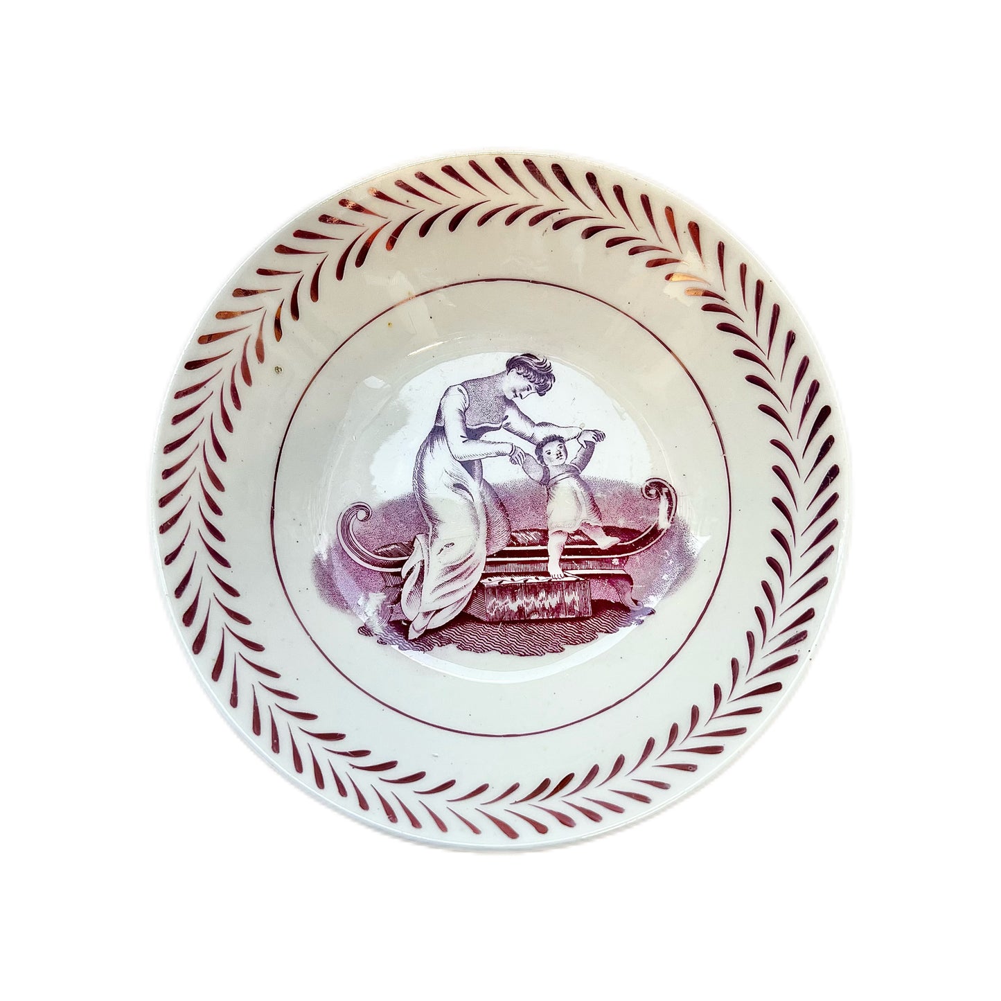 Antique Miles Mason English tea bowl and matching saucer c 1810