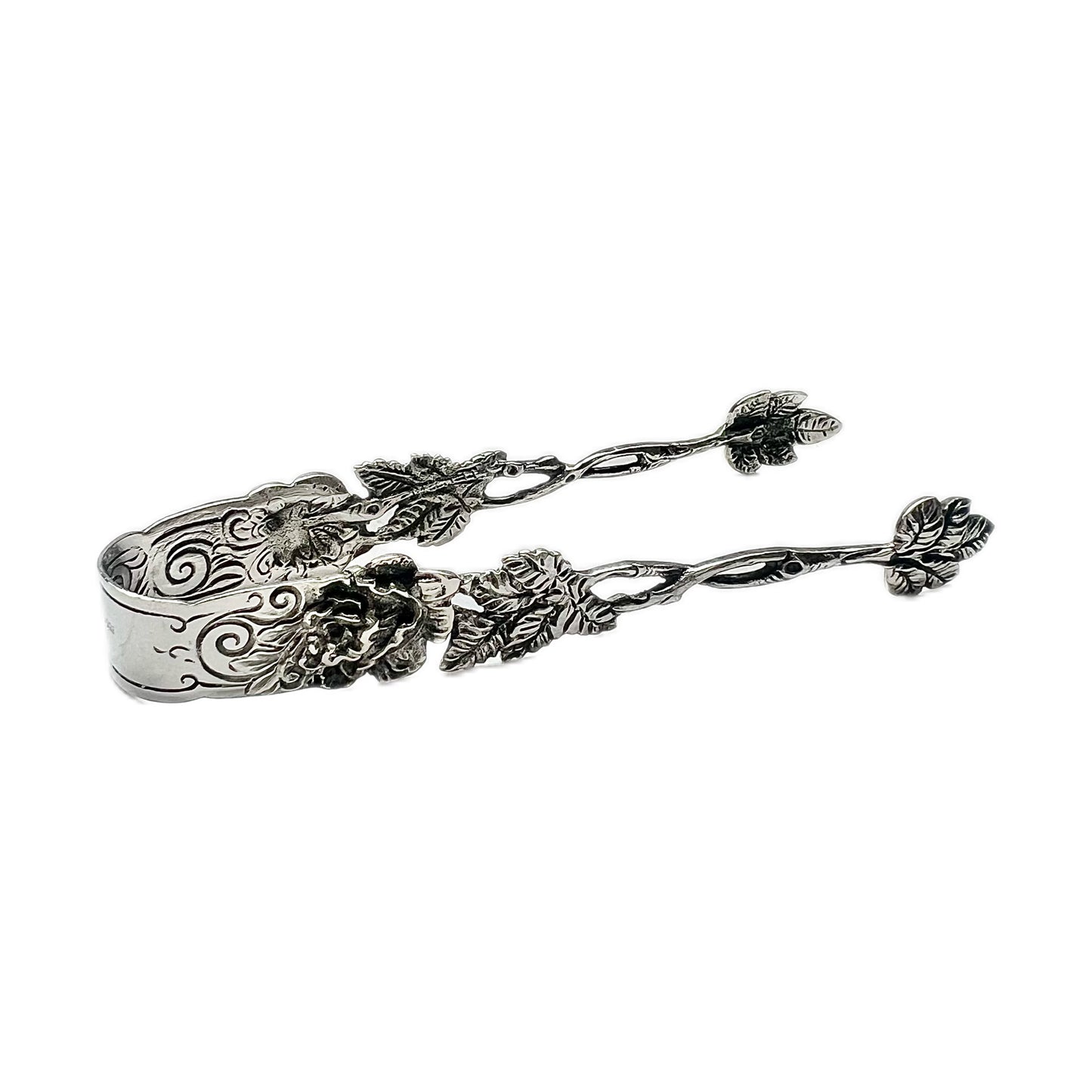 Vintage European .835 silver Hildesheimer rose tongs