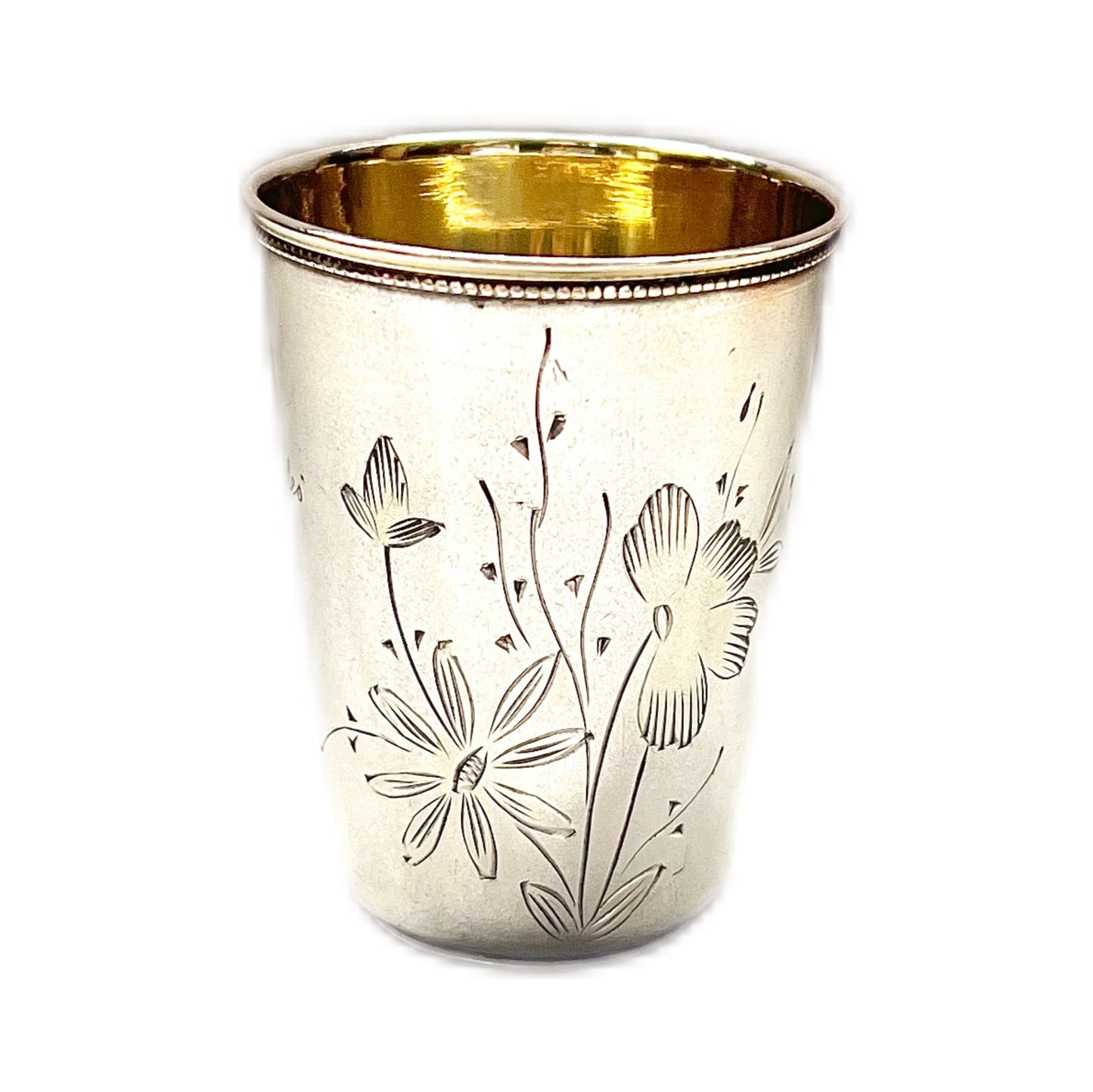 Antique Russian .875 silver shot glass circa 1913