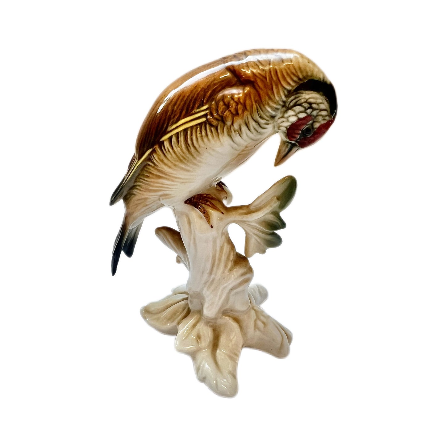 Figura de pájaro jilguero de porcelana de Karl Ens, principios del siglo XX