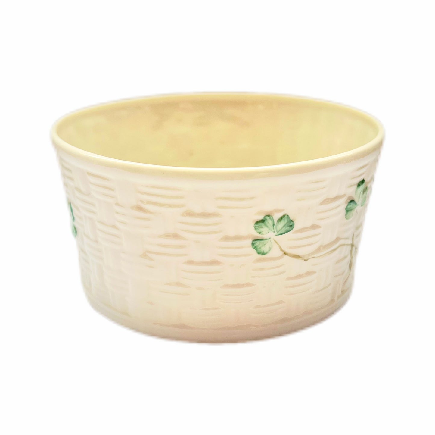 Vintage Belleek shamrock pattern trinket bowl