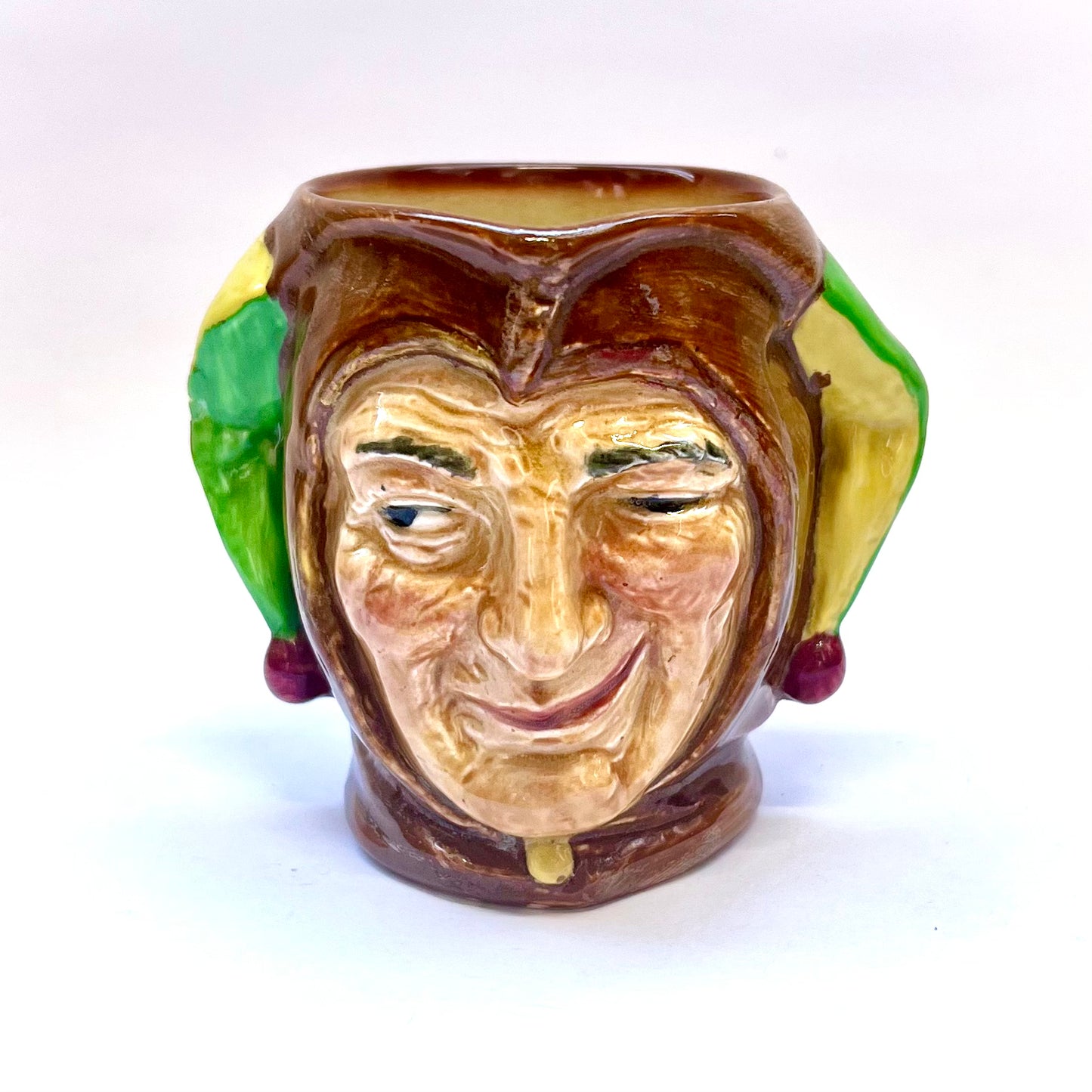 Copia de la jarra Toby vintage Royal Doulton Jester, circa 1939-1955, diseñada por Charles Noke