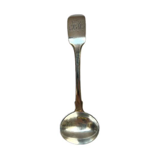 Antique provincial William IV sterling silver condiment spoon, Exeter, 1833, William Woodman