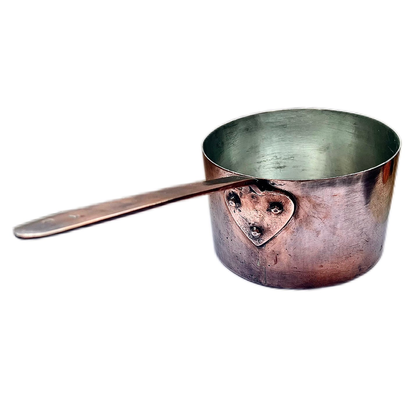 Antique late 18th to early 19th century European solid copper saucepan