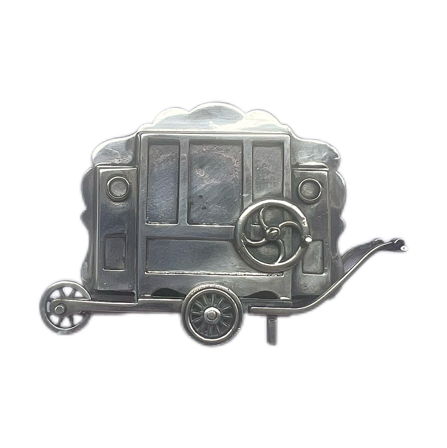 Vintage miniature Dutch .835 silver organ grinder