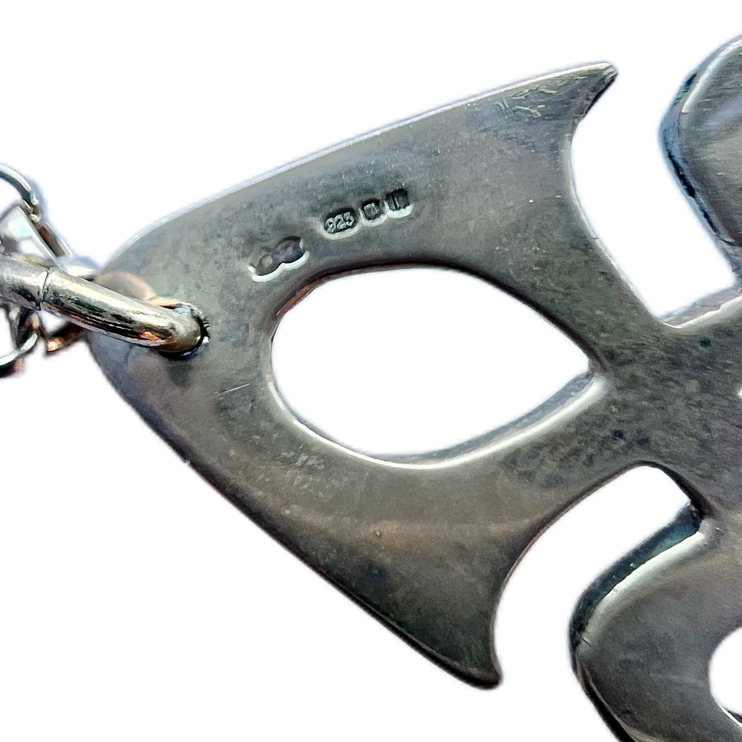 Welsh Sterling Silver and Preseli bluestone Celtic Knot Pendant by Rhiannon