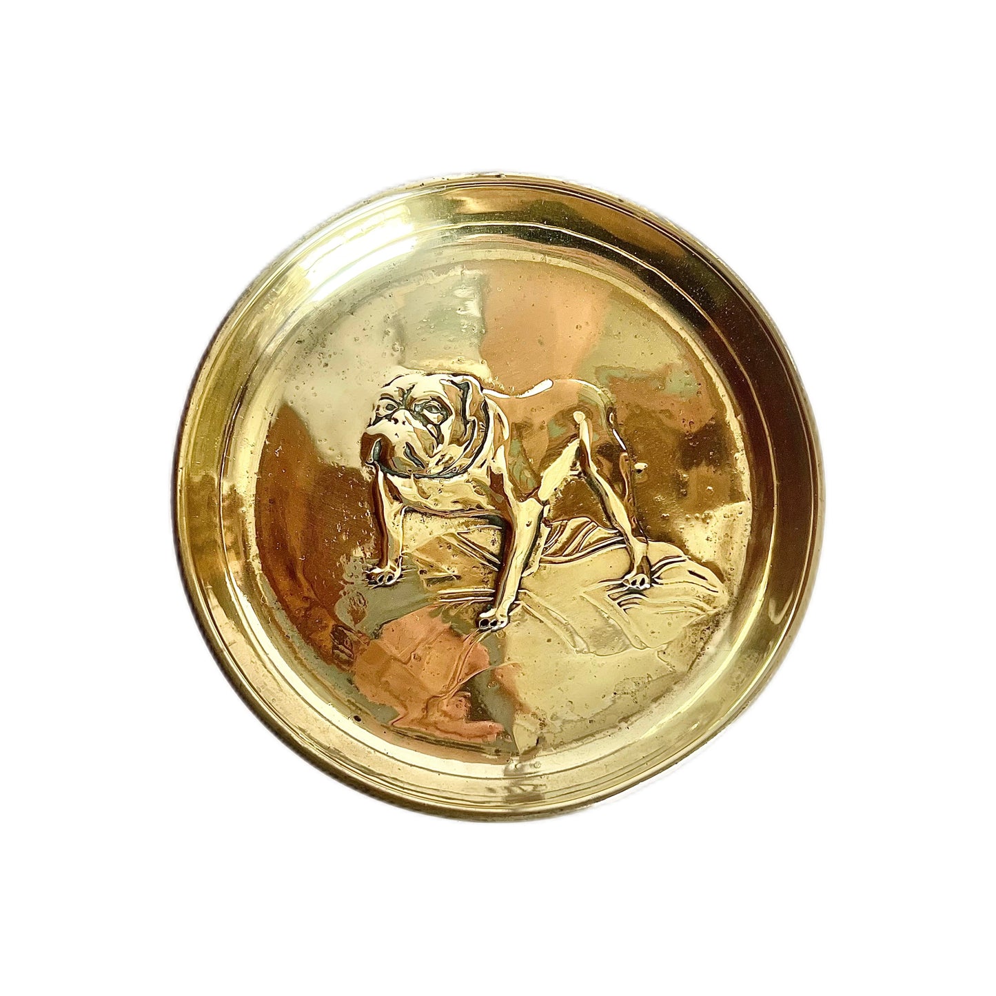 Vintage 1930s to 1950s English brass trinket dish