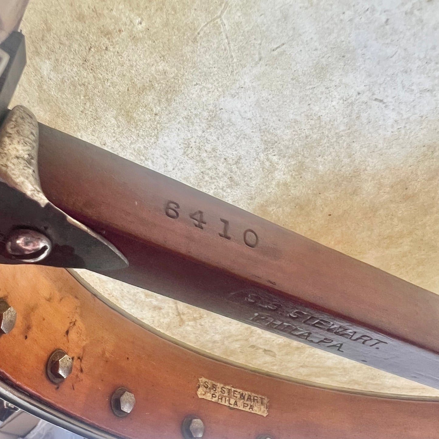 Banjo tenor antiguo y raro de SS Stewart "Student"