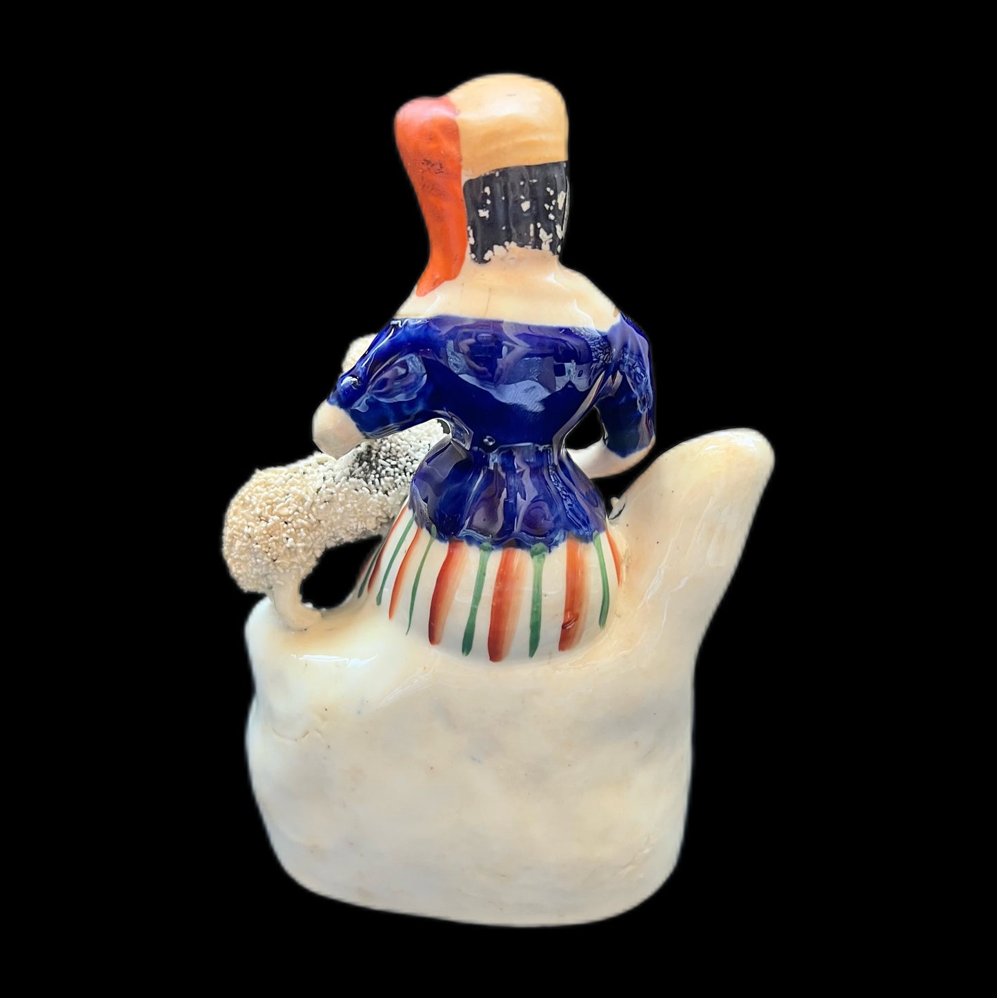 Jarrón de cerámica victoriana de Staffordshire con forma de pastora, circa 1840-1860