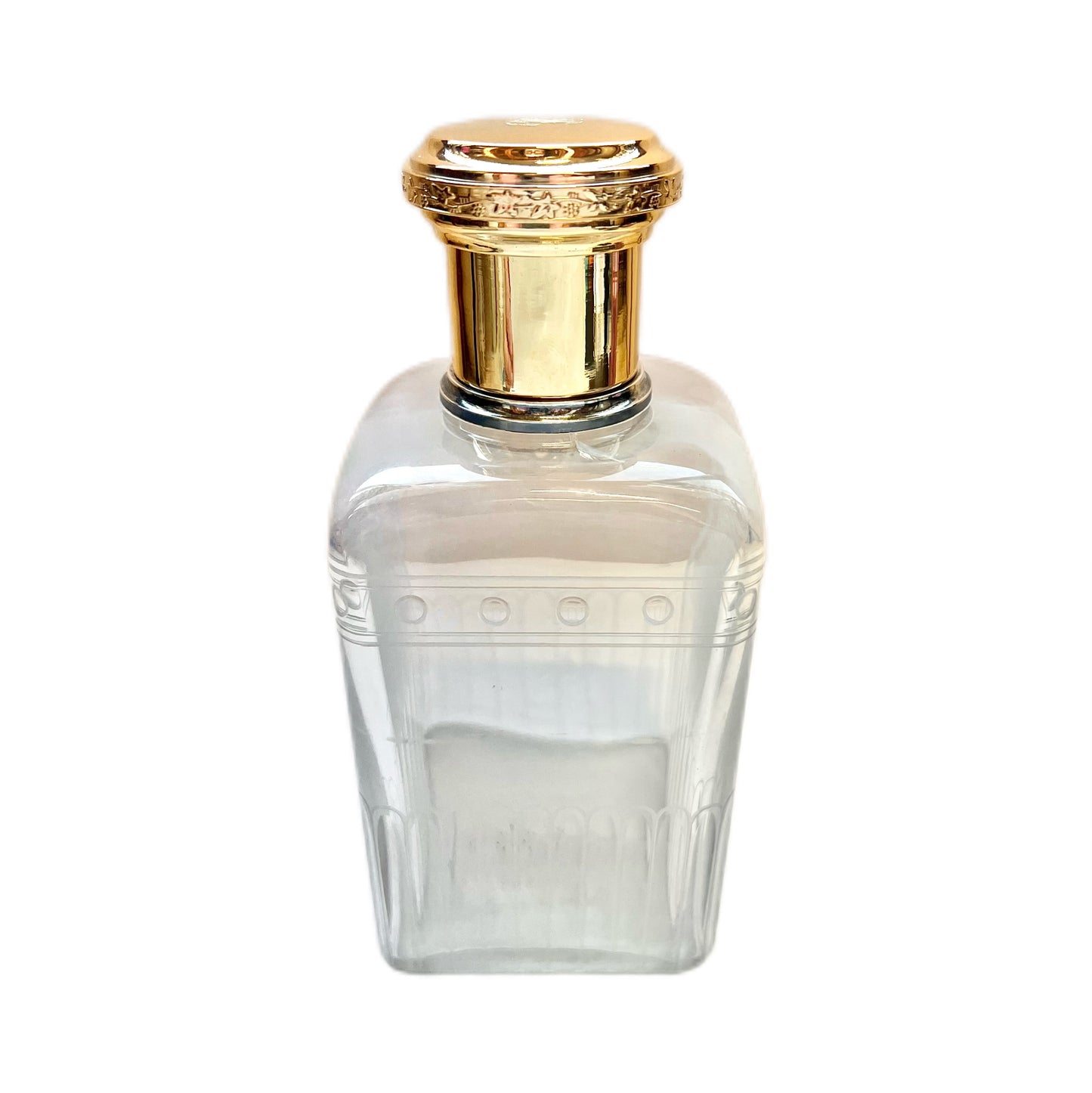 Antique French .950 gilt silver and cut glass bottle by Gustave Keller