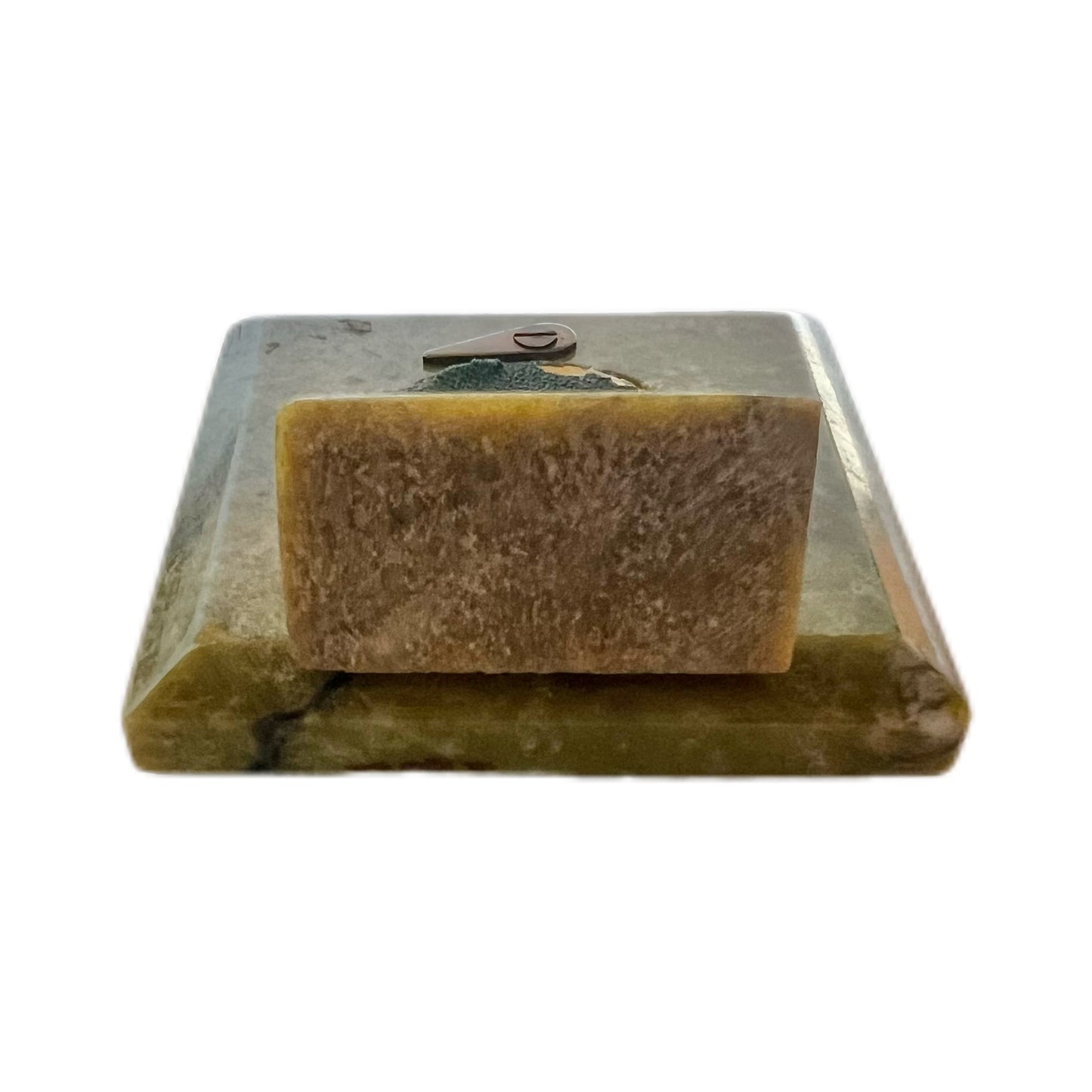 Vintage Art Deco green stone and silver miniature photo frame