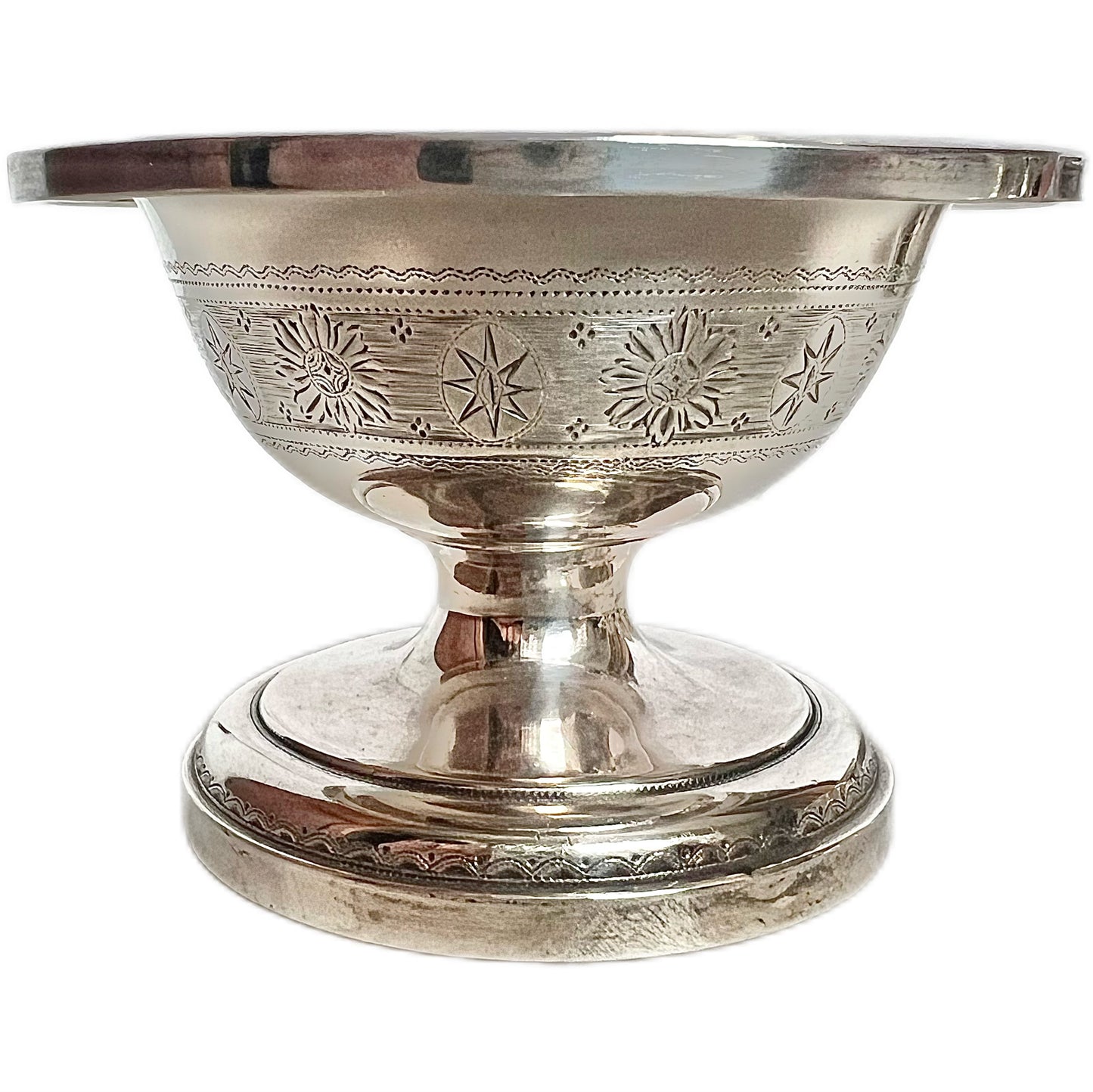 4 crested sterling silver George III salt cellars, John Wakelin & Robert Garrard