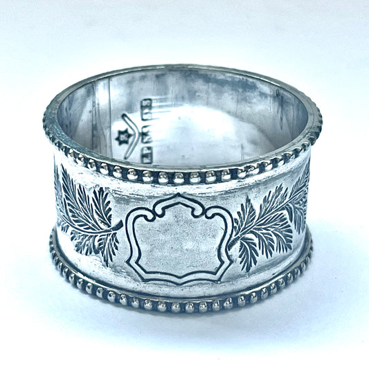 Early Australian silver-plated napkin ring circa late Victorian period by Stokes & Son Melbourne, Victoria
