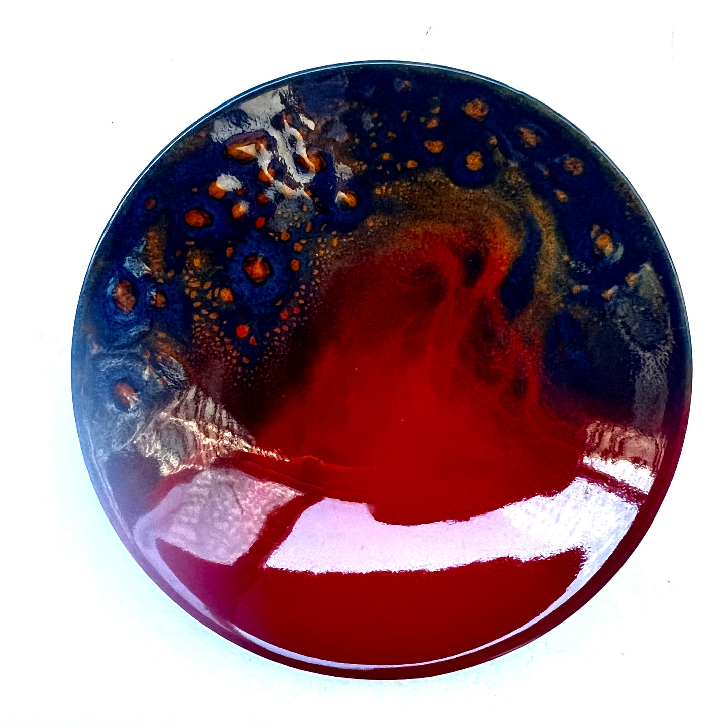 Royal Doulton 火焰纹饰别针或饰品盘,约 20 世纪中期