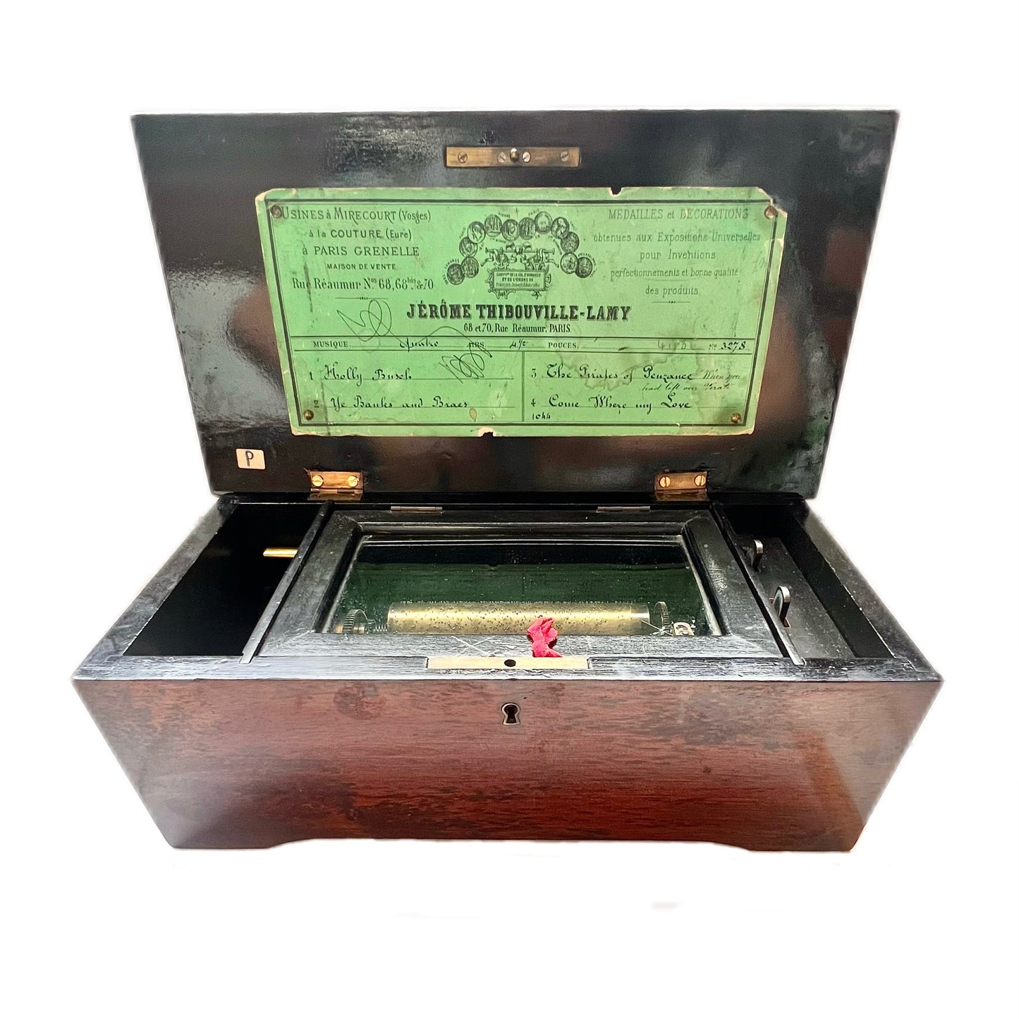 Rare antique French music box in working order circa 1885 by Jerome Thibouville Lamy, 4 Airs