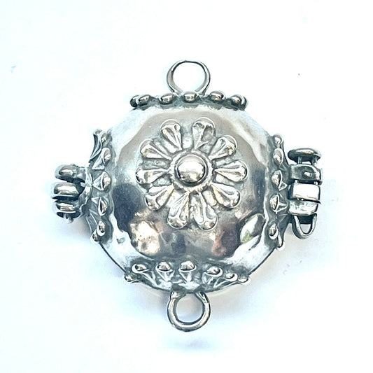 Antique Tibetan Buddhist silver ghau amulet box , circa late 19th to early 20th century