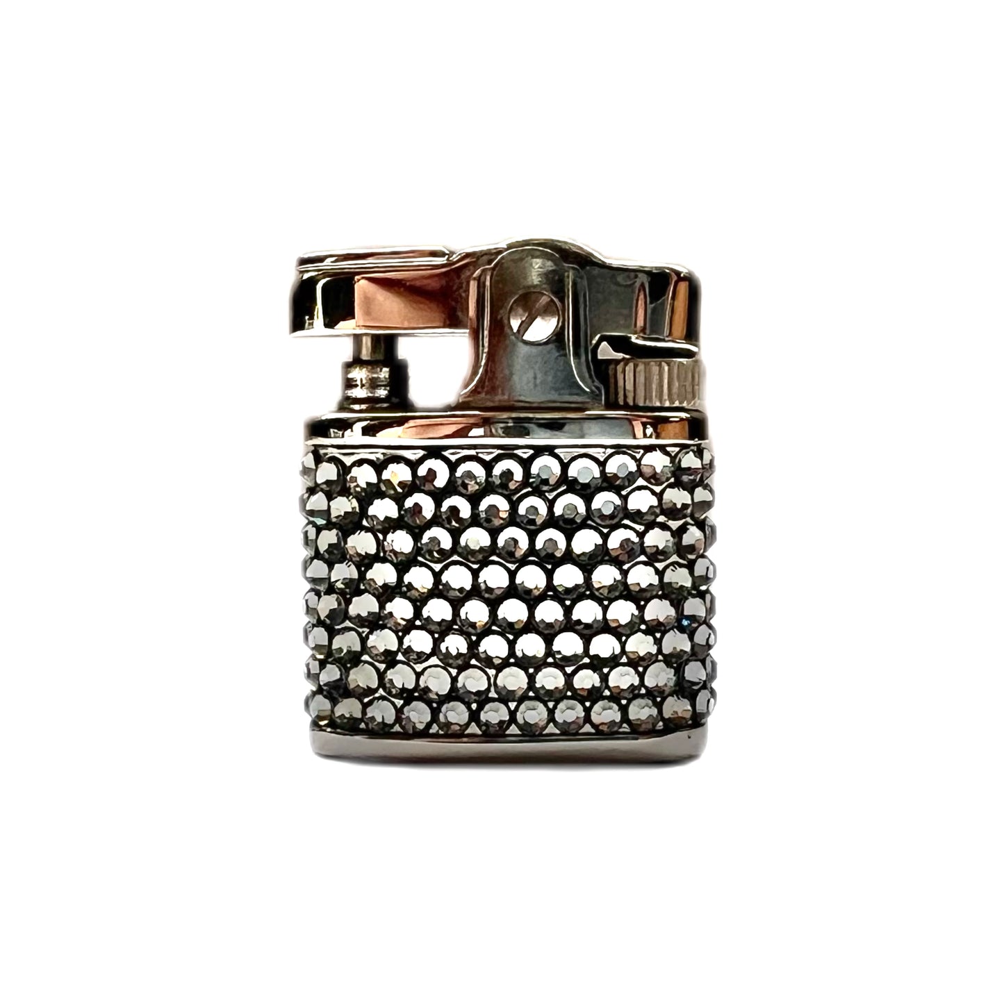 Pequeño encendedor vintage Gucci con cristales plateados