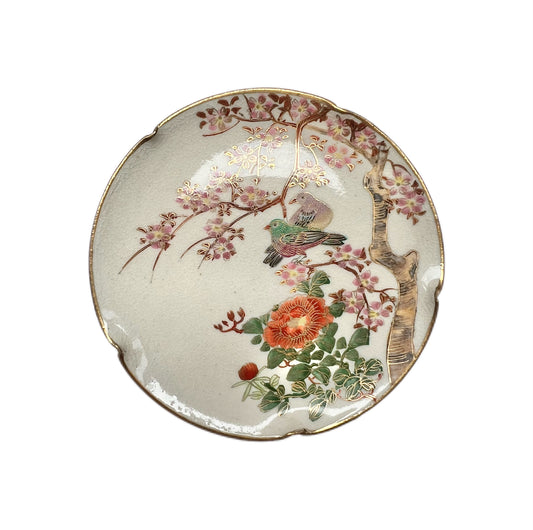 Early Showa period Kyokuzan Satsuma trinket dish