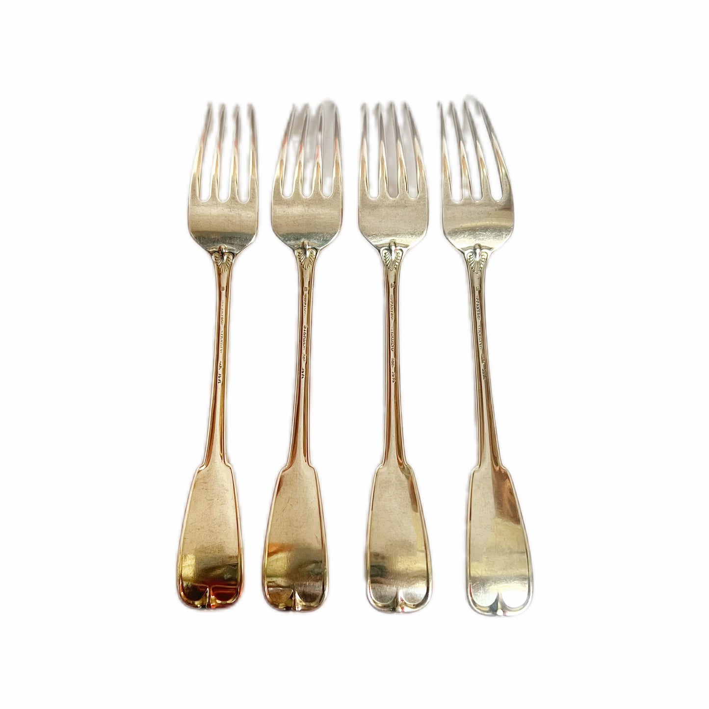 Antique 4 Tiffany & Co. entree forks, Charles Moore period