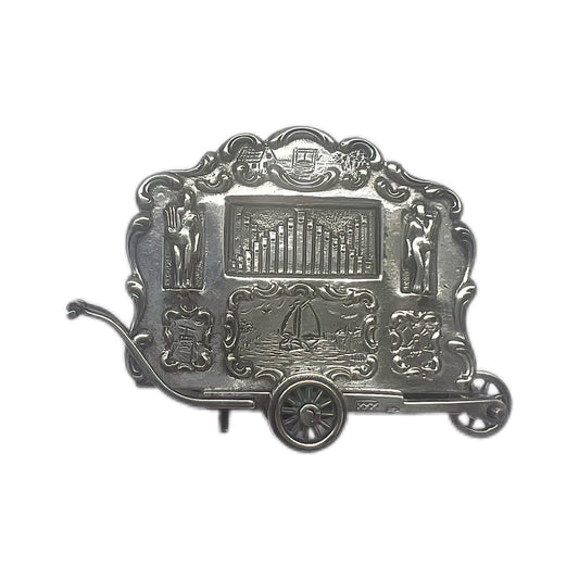 Molino de órganos holandés vintage en miniatura de plata .835