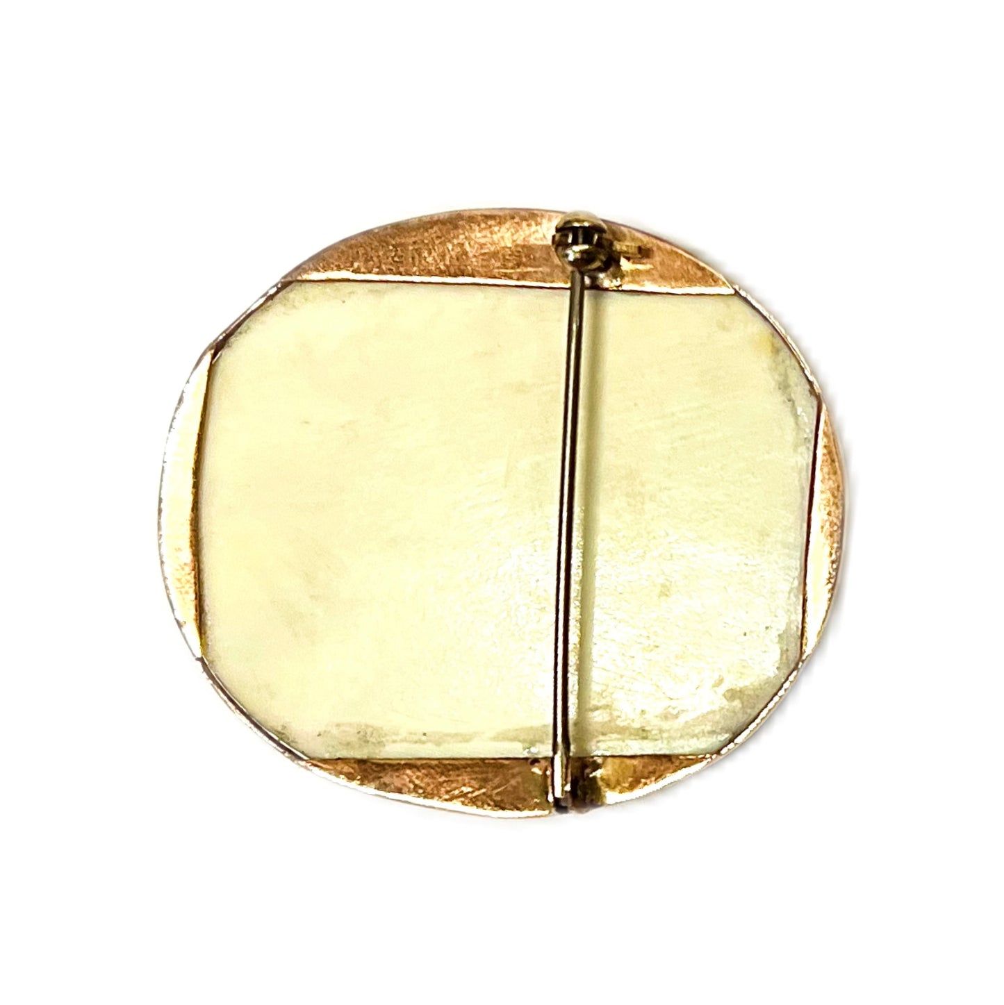 Antique Japanese 10ct gold export Ivory marine brooch