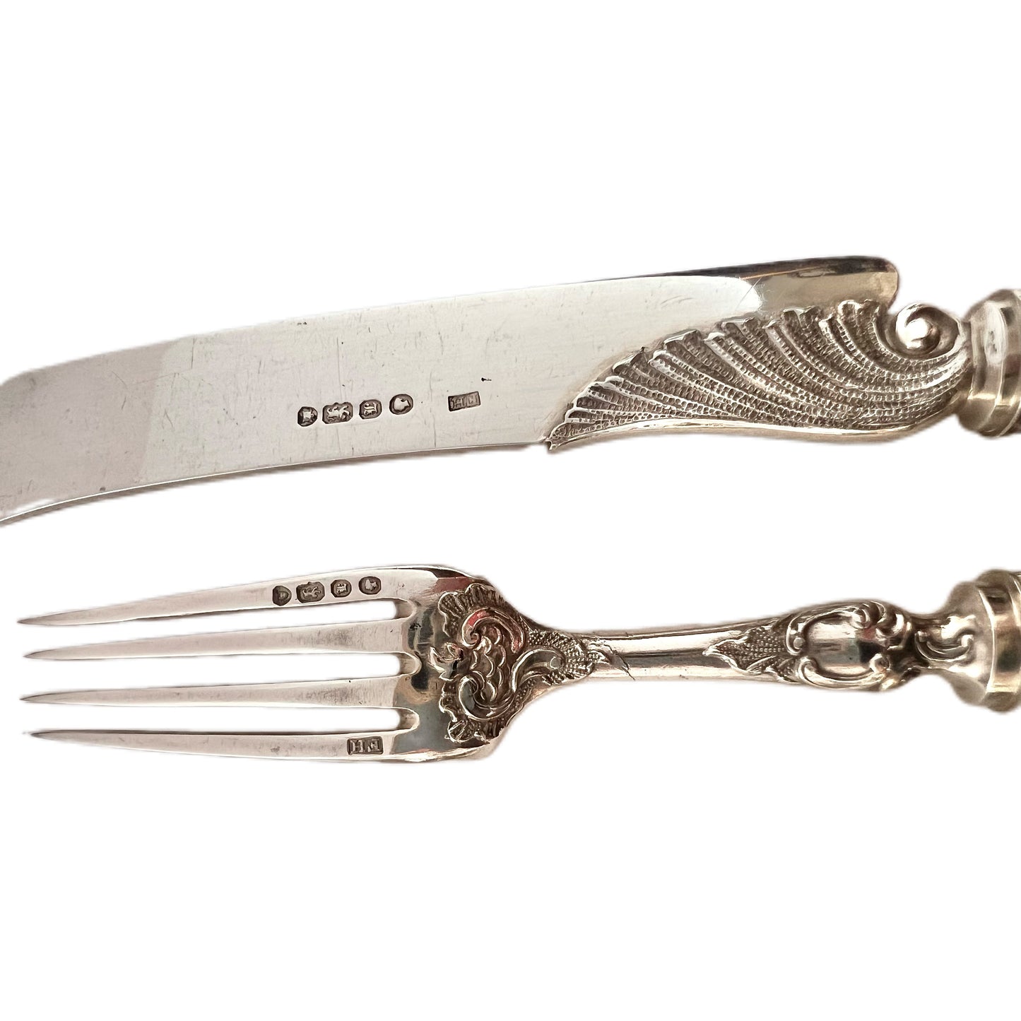 Antique Victorian sterling silver 3pcs christening set by Francis Higgins