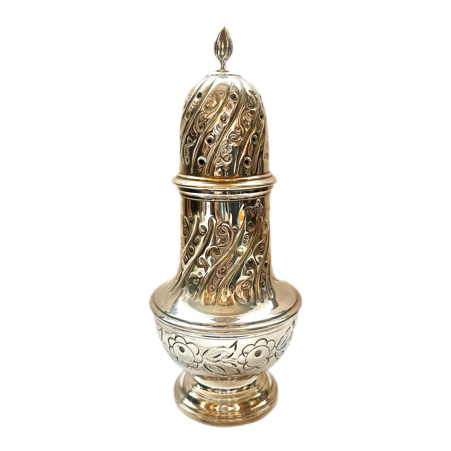 Large vintage English sterling silver pepperette