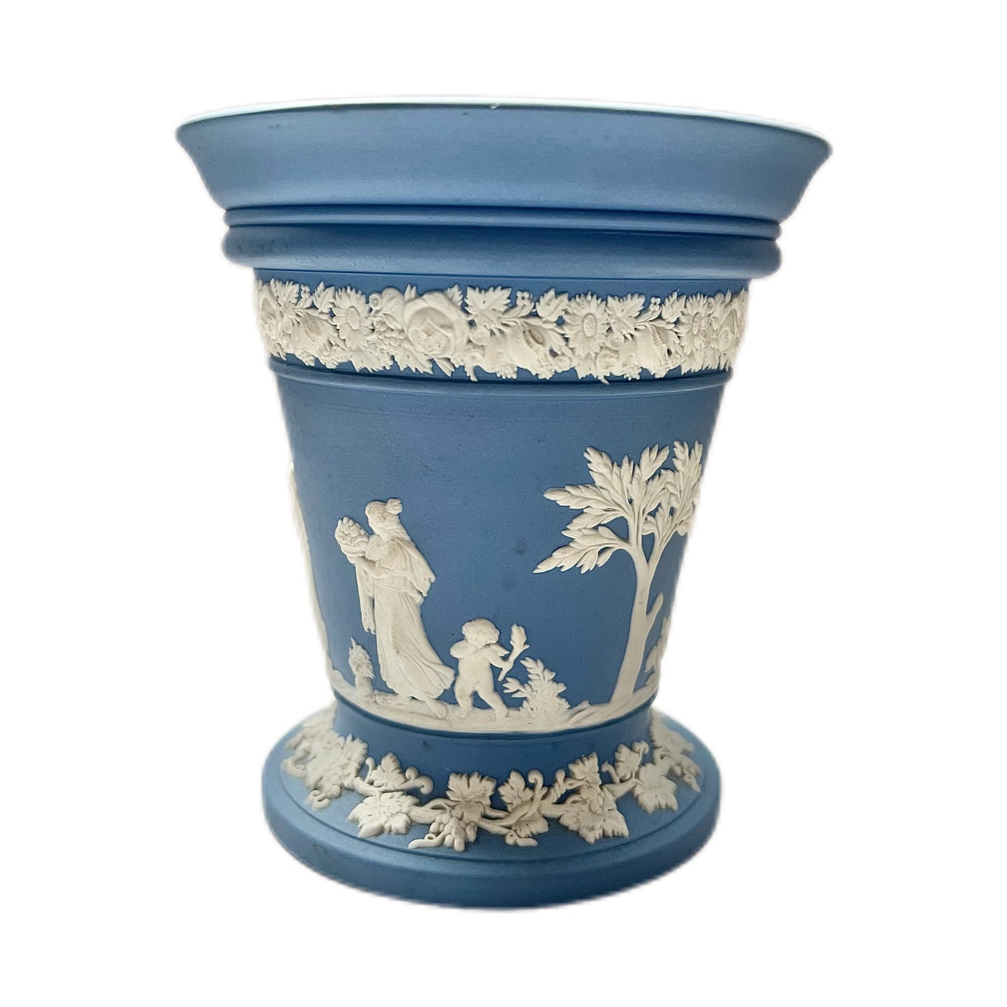Vintage Wedgwood jasperware vase with flower frog