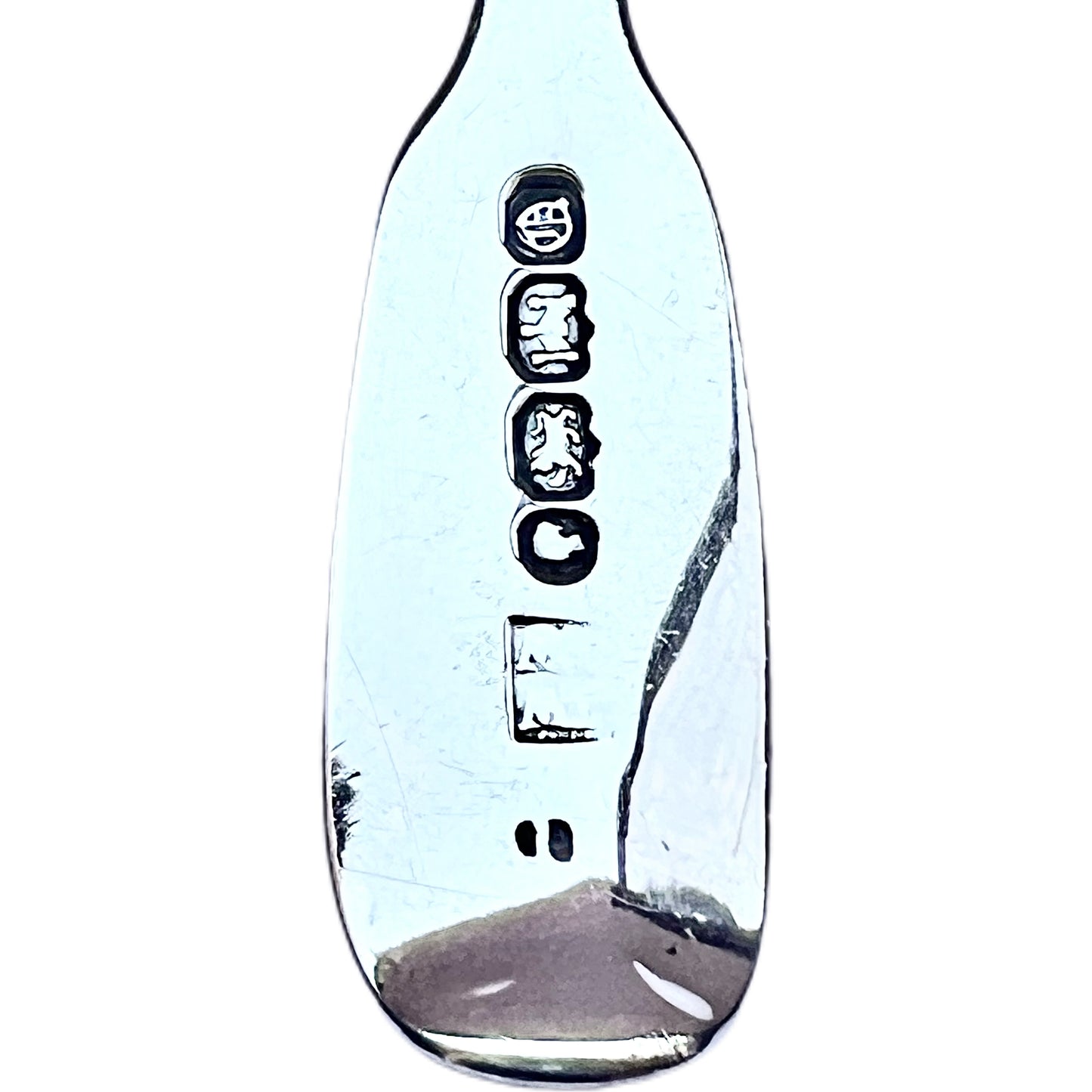 Cuchara para mostaza de plata provincial con cresta victoriana alta, Exeter, 1852, Josiah Williams & Co