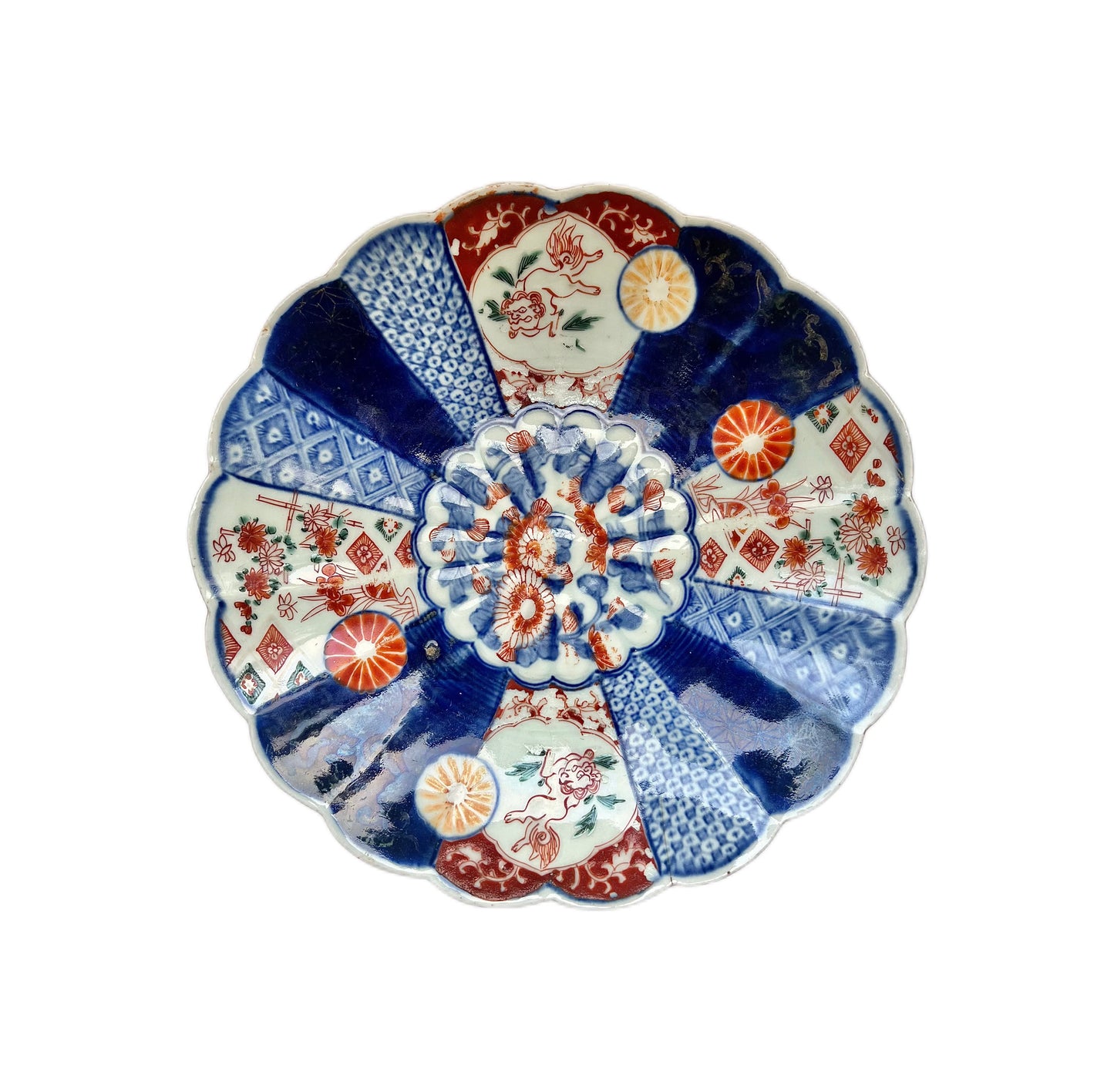 Mid Meiji Period (mid 19th century) Imari plate with foo dogs