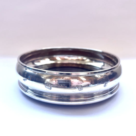 Portabotellas vintage inglés de plata de ley, Londres, 1979, de Chick & Sons