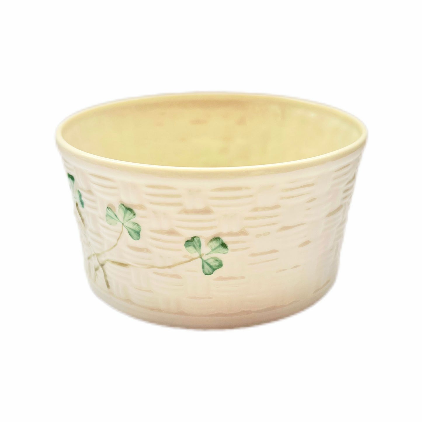 Vintage Belleek shamrock pattern trinket bowl