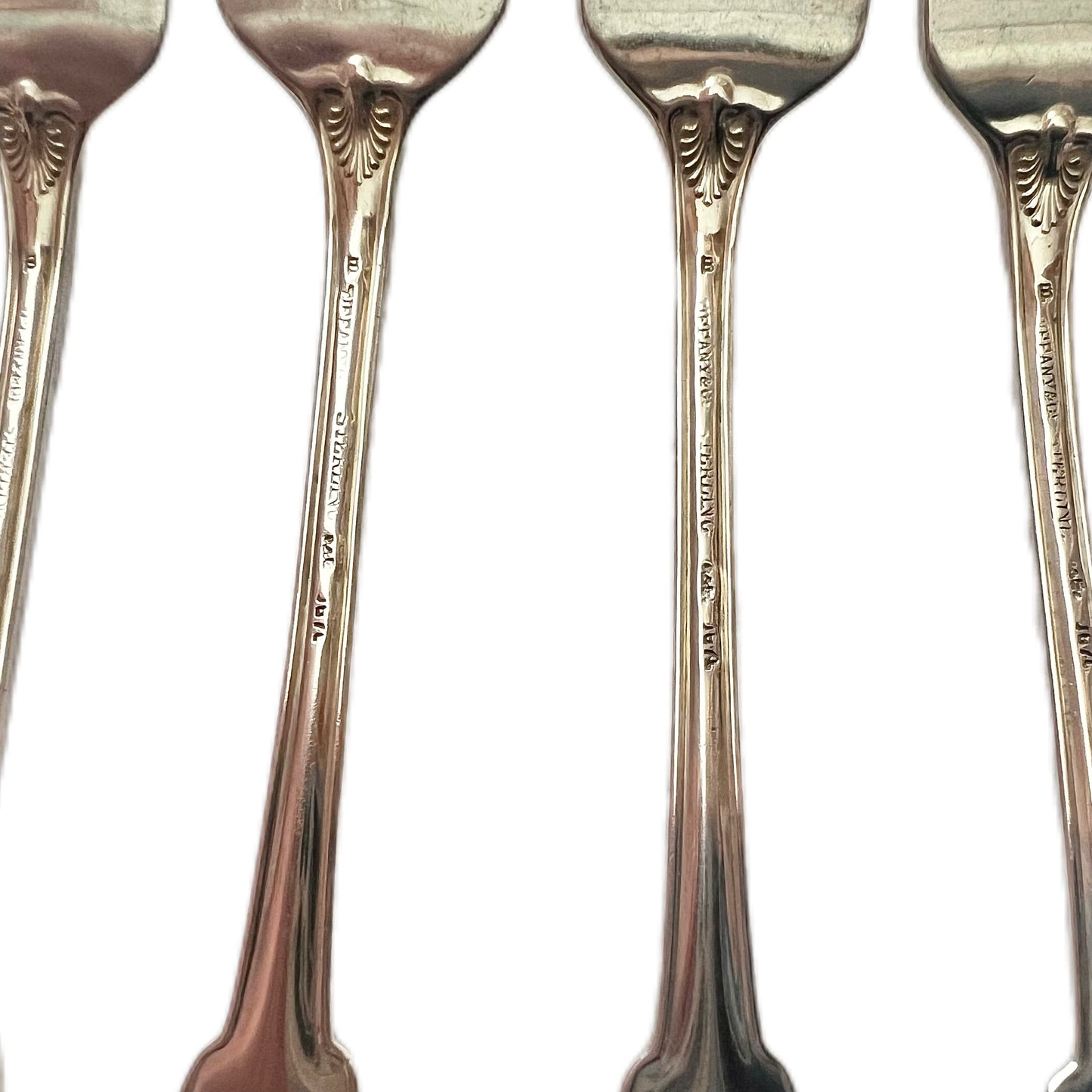 Antique 4 Tiffany & Co. entree forks, Charles Moore period