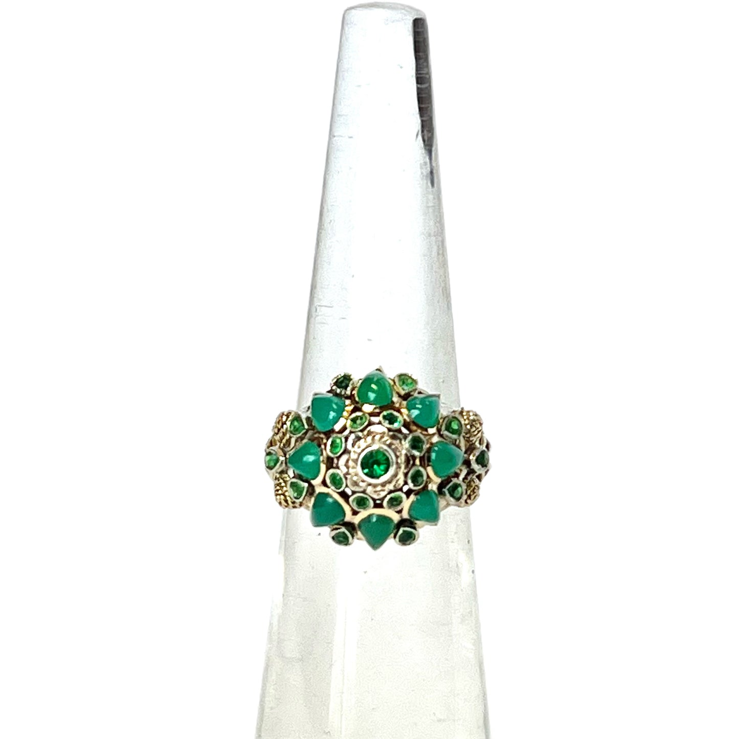 Midcentury 14k gold jade and emerald ‘Thai Princess’ ring