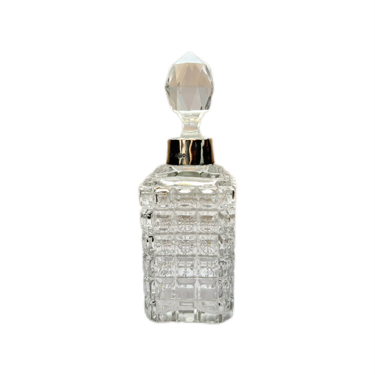 Antiguo frasco de perfume y artículos de tocador de plata esterlina y cristal tallado de la época eduardiana, Londres, 1907