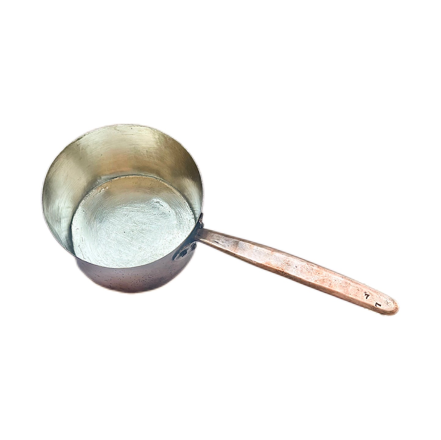 Antique late 18th to early 19th century European solid copper saucepan