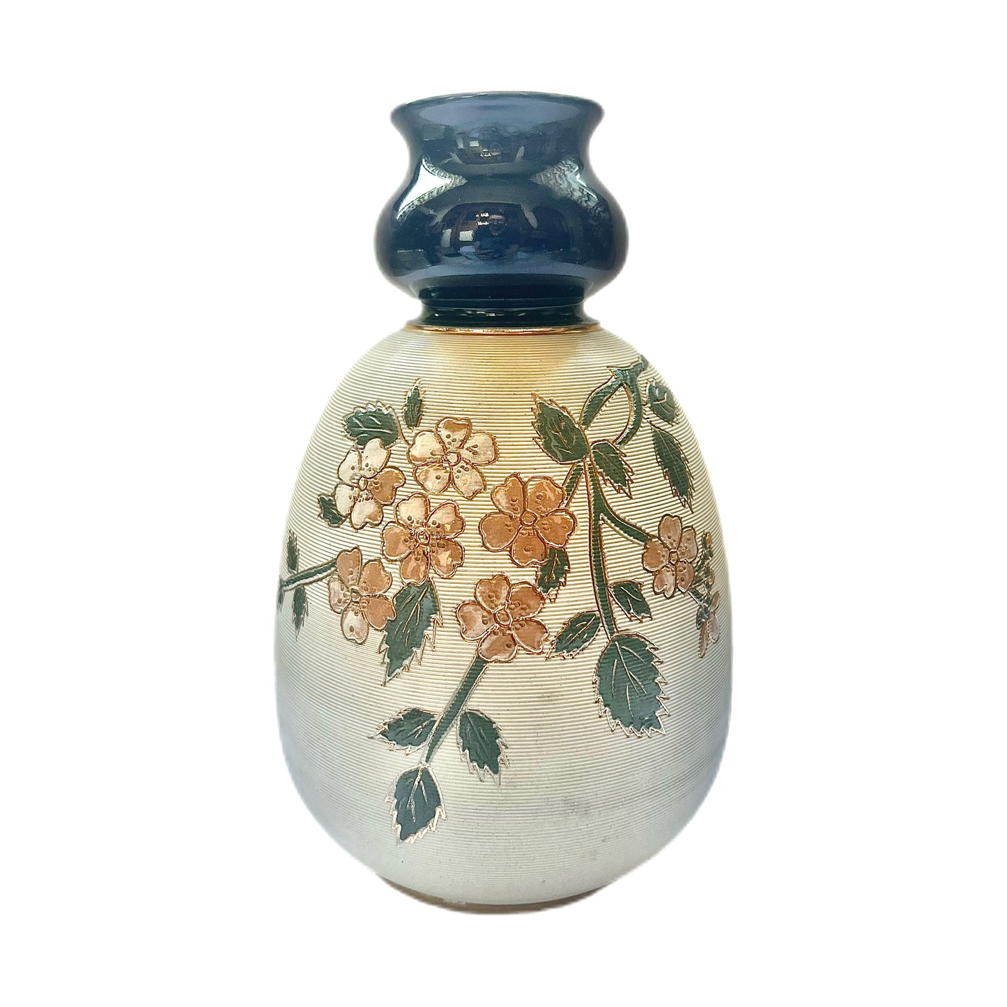 Jarrón de gres Art Nouveau con motivos florales, Langley Mill Pottery, Inglaterra